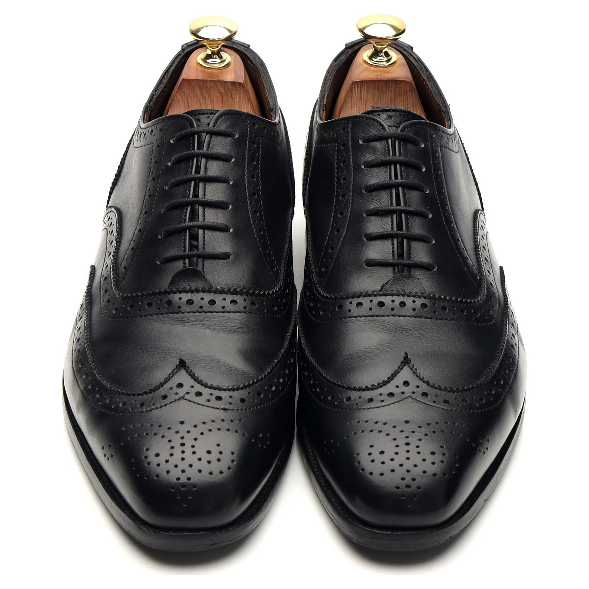 Black Leather Oxford Brogues UK 7 - Image 2