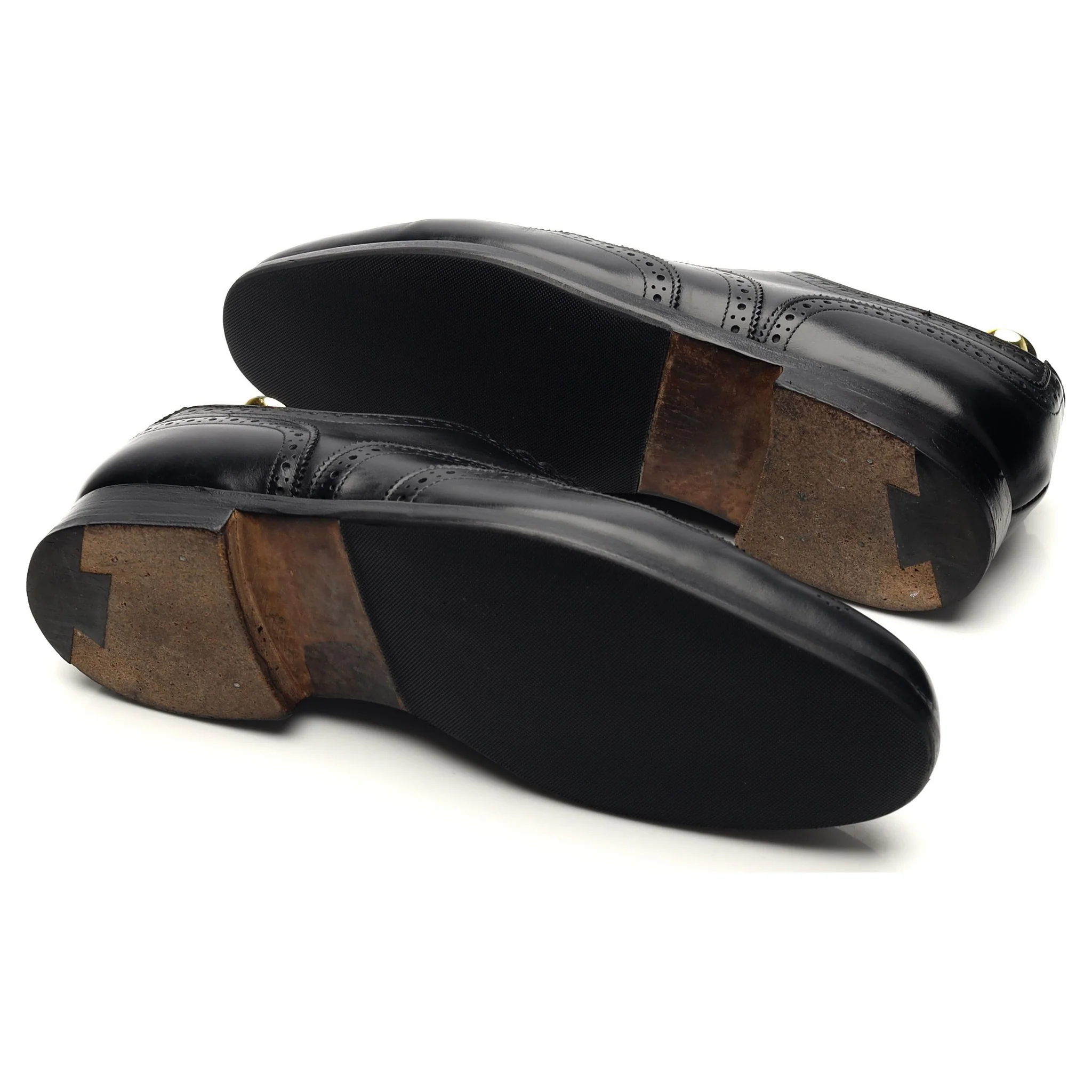 Black Leather Oxford Brogues UK 7 - Image 6
