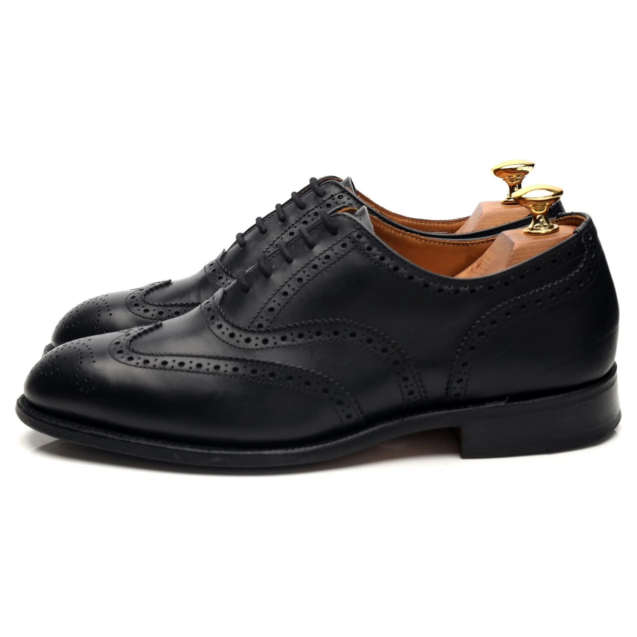 Black Leather Oxford Brogues UK 6.5 - Image 3