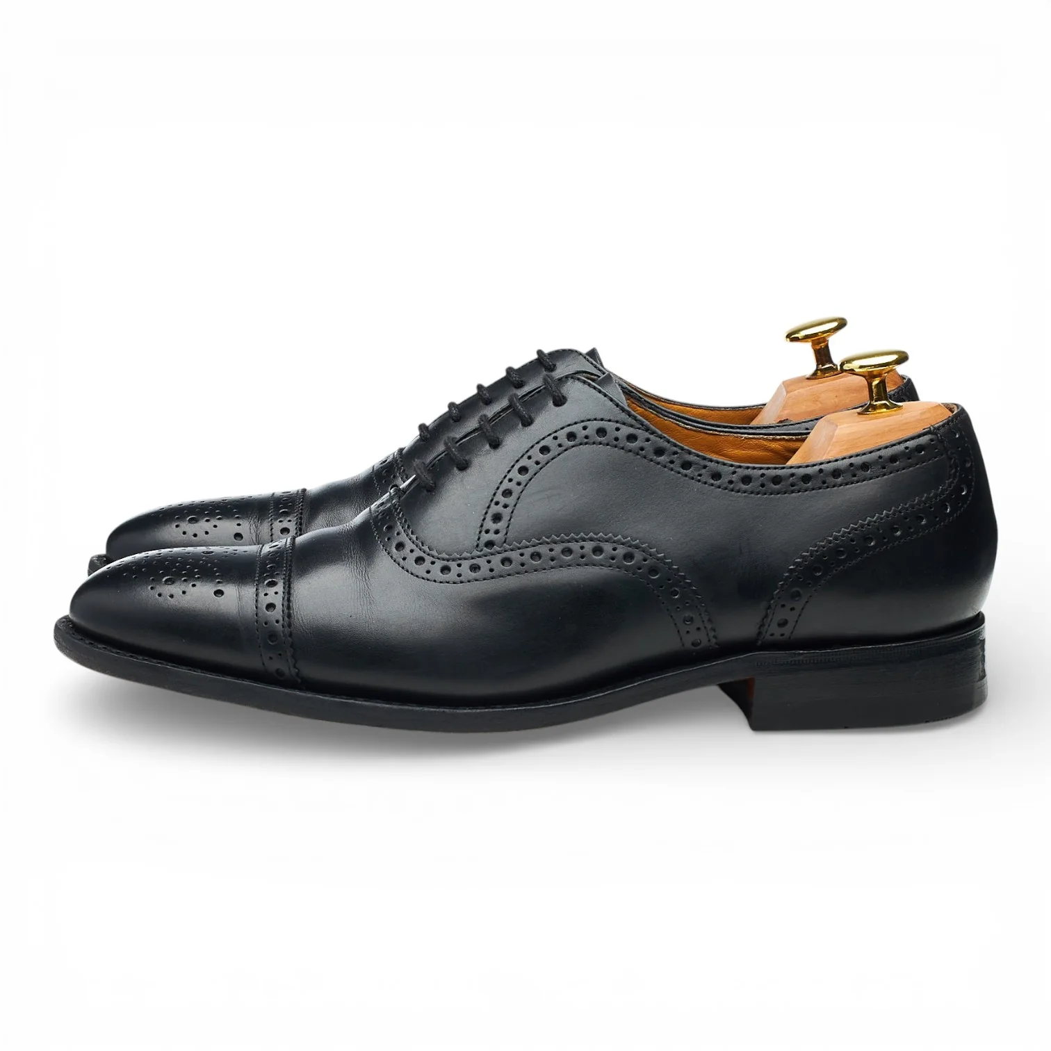 Black Leather Oxford Brogues UK 8.5 - Image 3
