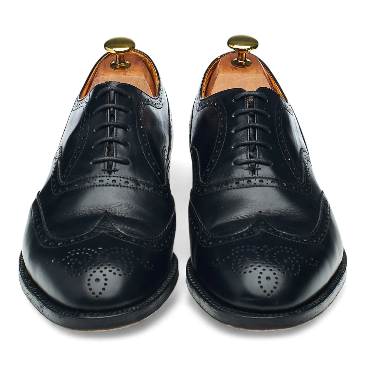 Black Leather Oxford Brogues UK 8.5 F - Image 2