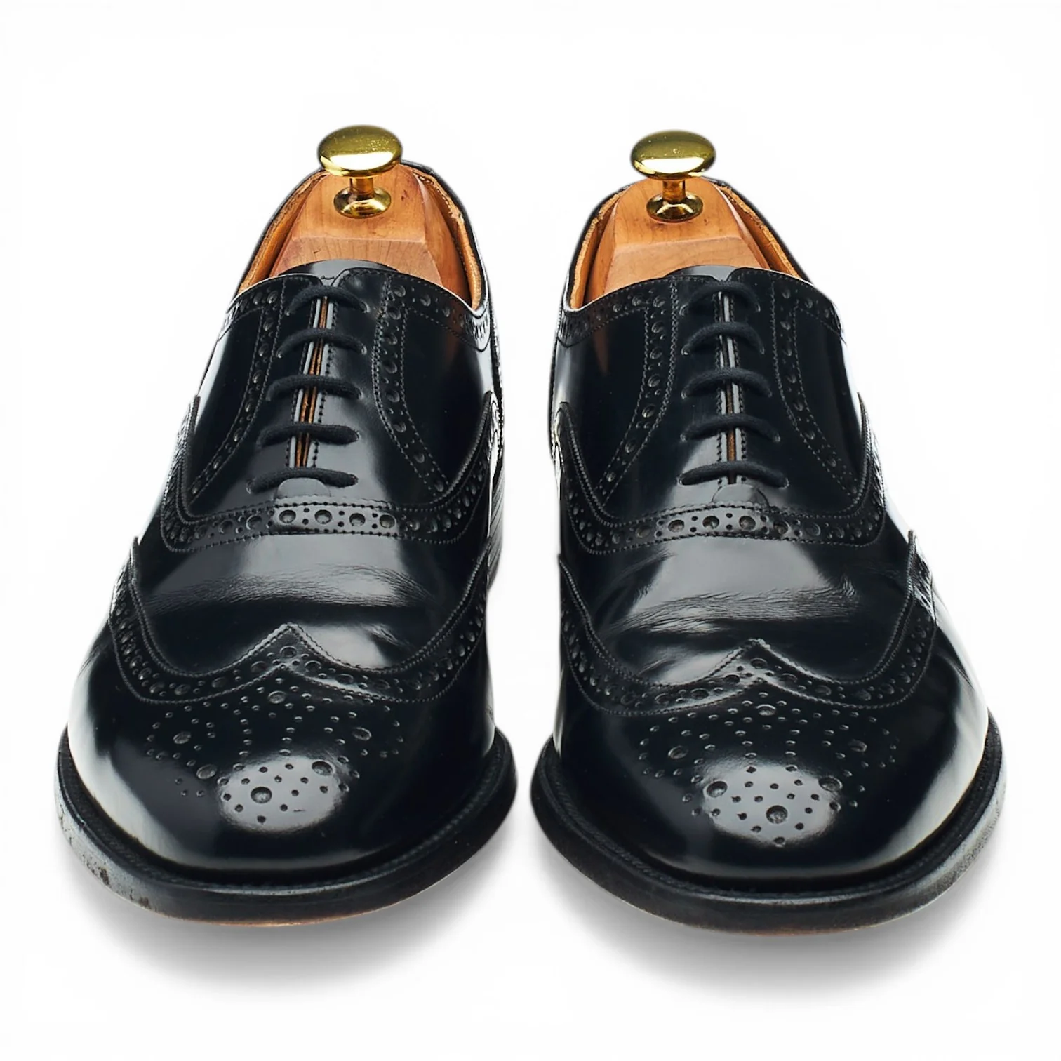 Black Leather Oxford Brogues UK 8.5 G - Image 2