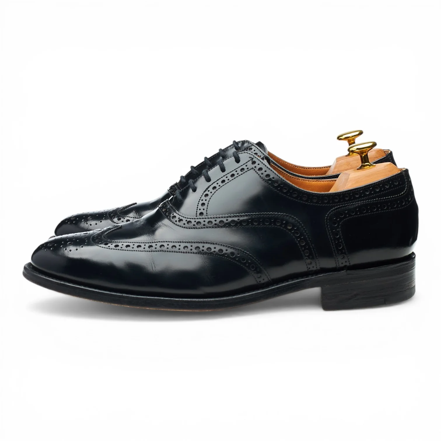 Black Leather Oxford Brogues UK 8.5 G - Image 3
