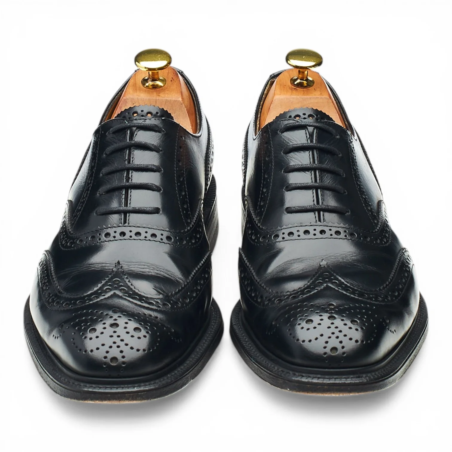Vintage Black Leather Oxford Brogues UK 8 F - Image 2