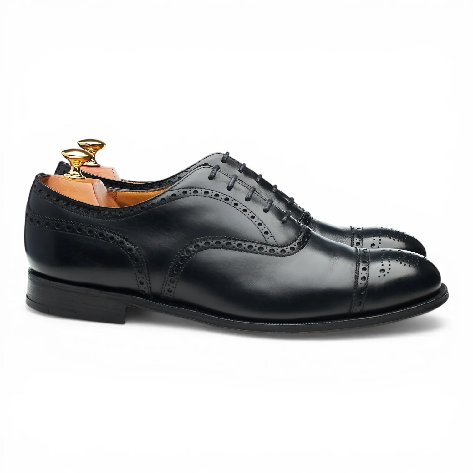 'Trent' Black Leather Oxford Brogues UK 9.5 G