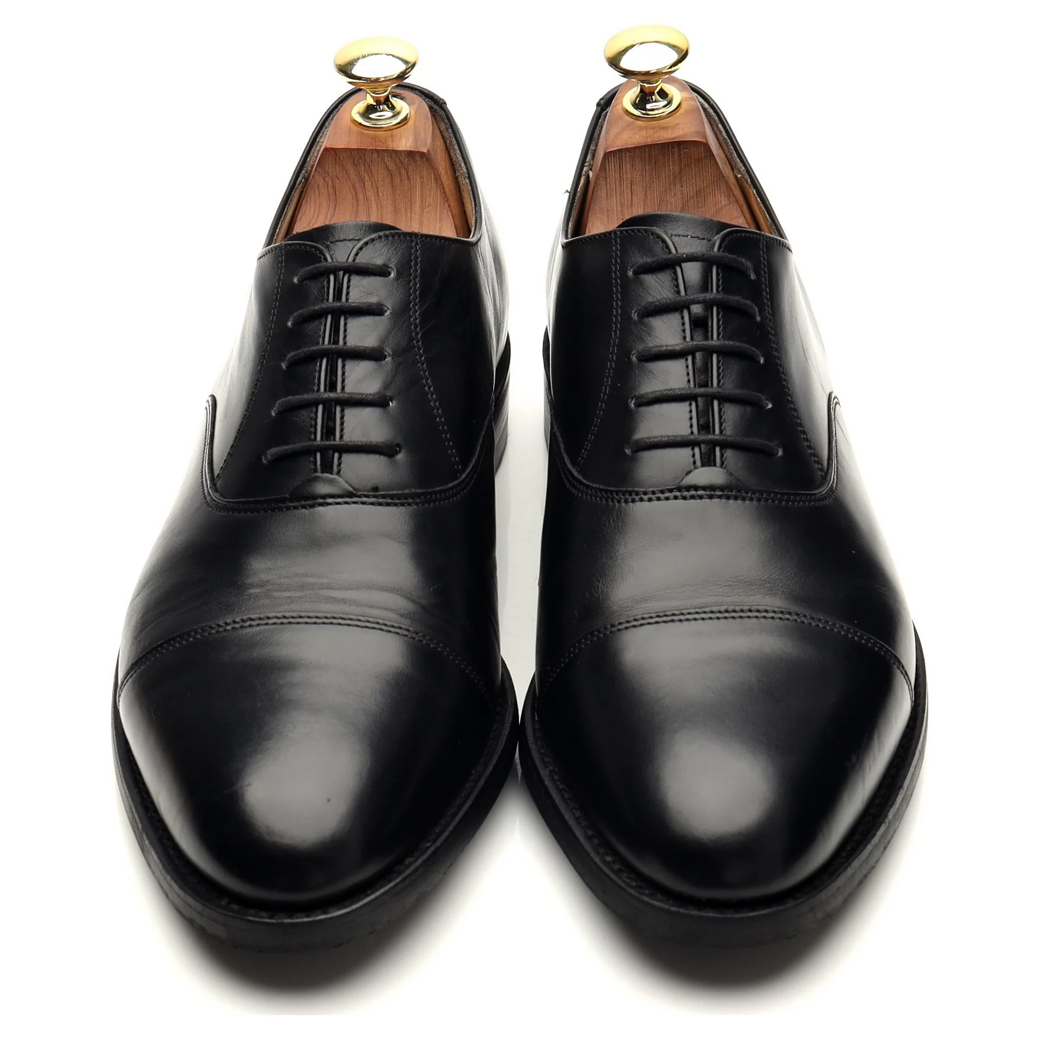 Black Leather Oxford UK 7.5 E - Image 2