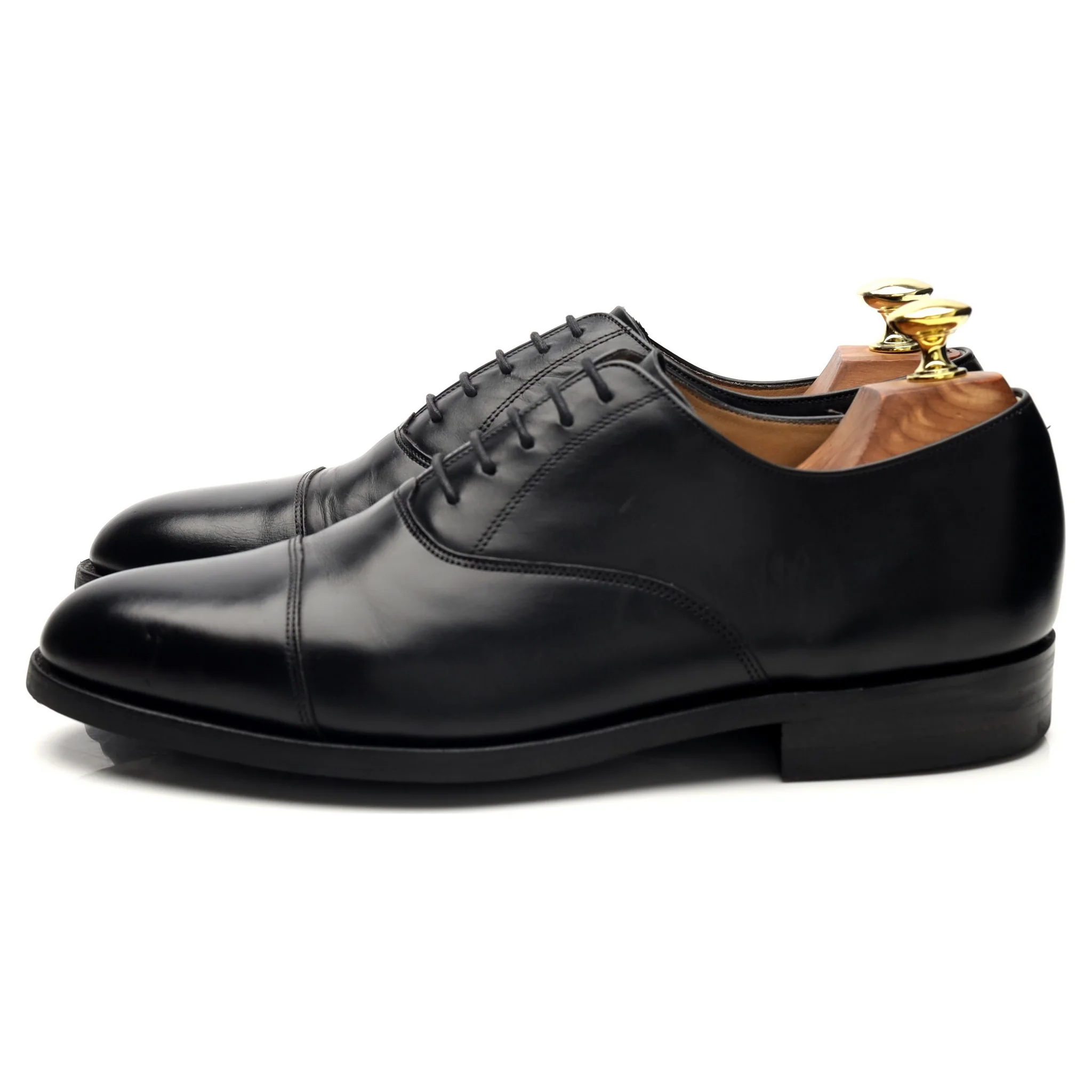 Black Leather Oxford UK 7.5 E - Image 3