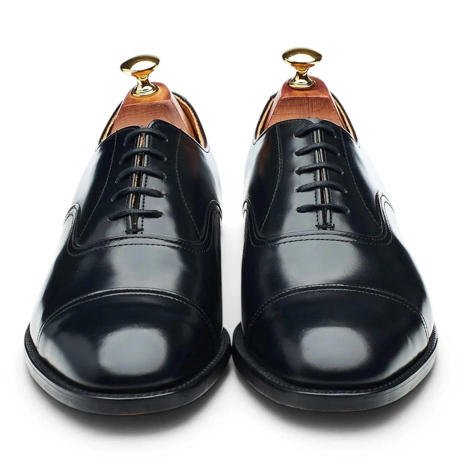 '747' Black Leather Oxford UK 9 F - Image 2