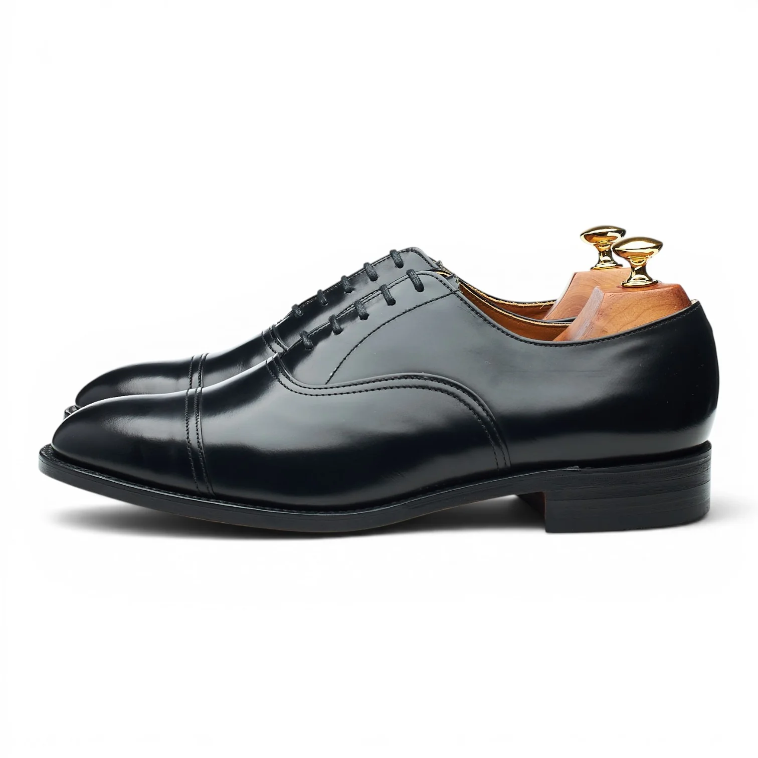 '747' Black Leather Oxford UK 9 F - Image 3