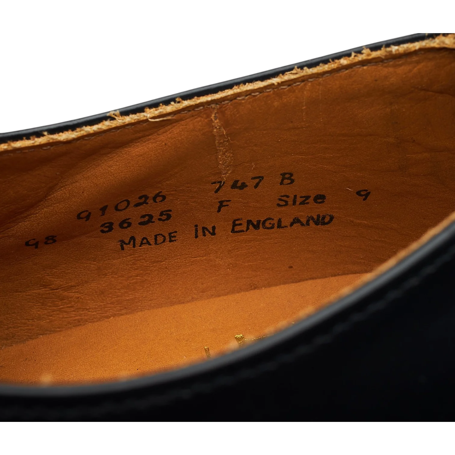 '747' Black Leather Oxford UK 9 F - Image 7