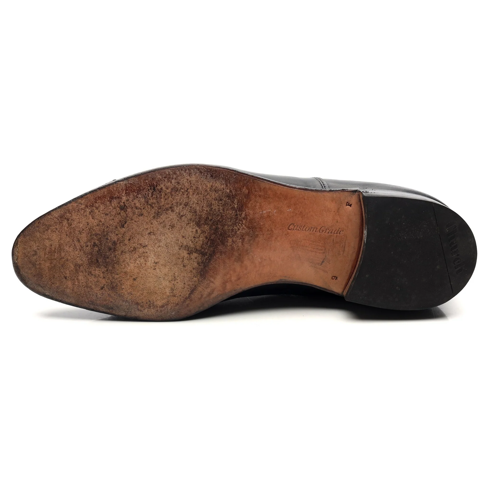 Vintage 'Belmont' Black Leather Oxford UK 9 F - Image 11