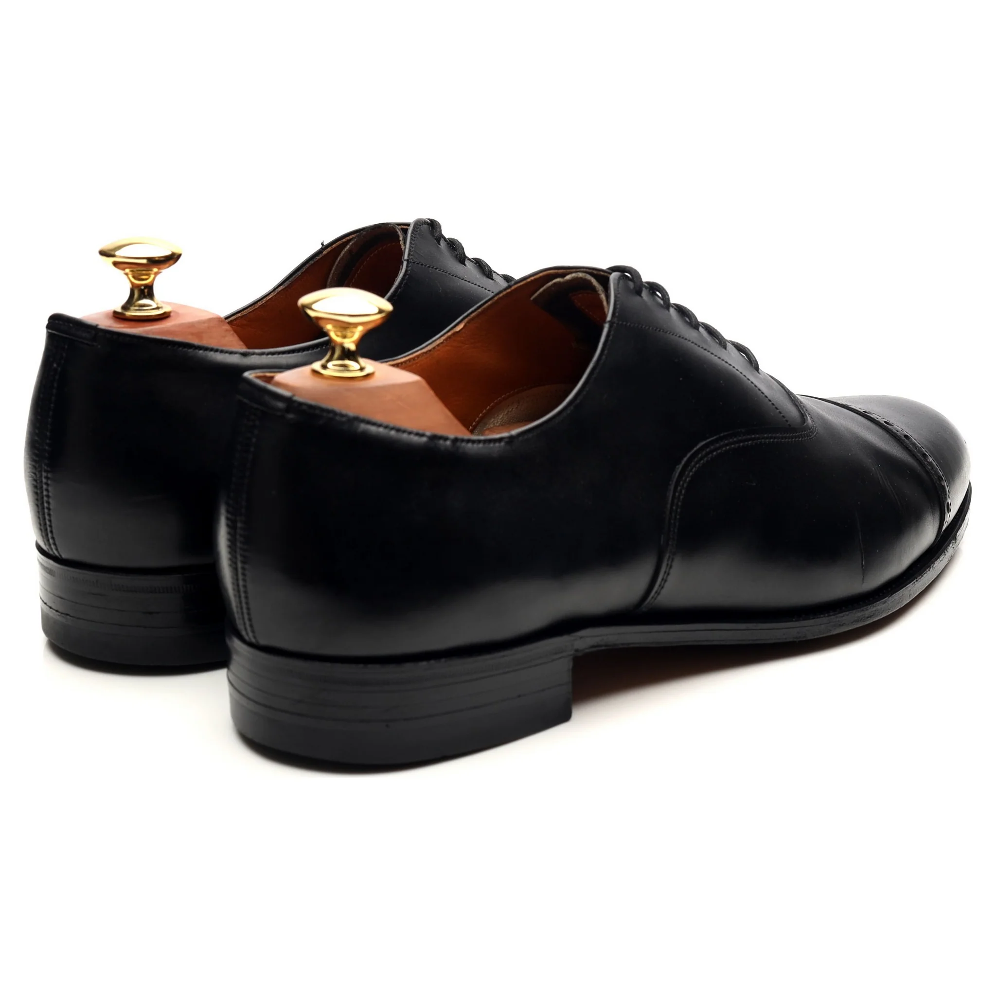Vintage 'Belmont' Black Leather Oxford UK 9 F - Image 6