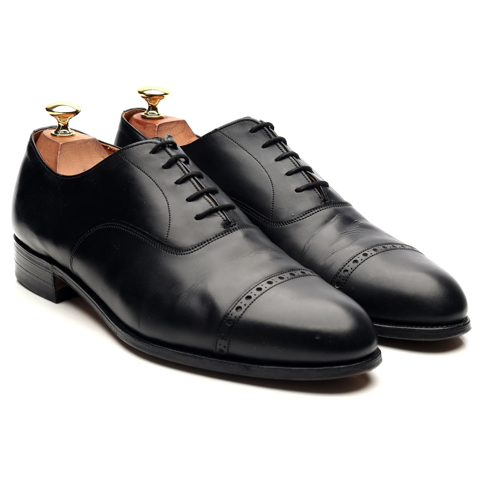 Vintage 'Belmont' Black Leather Oxford UK 9 F - Image 8
