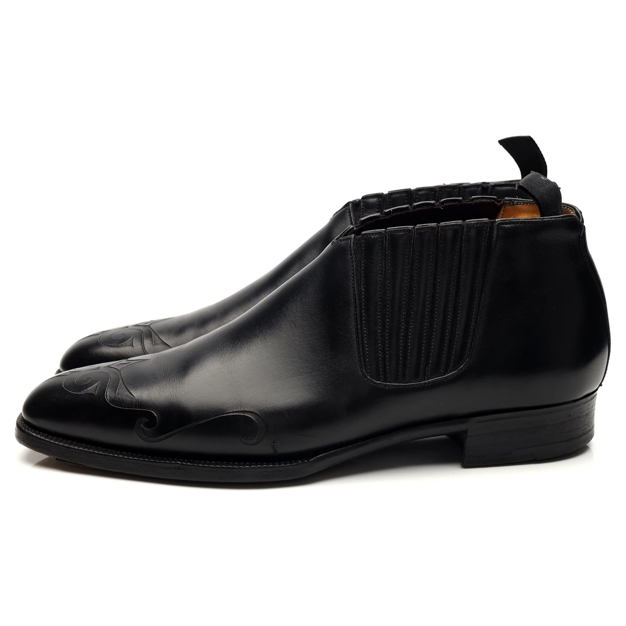 Bespoke Black Leather Slip On Ankle Boots UK 6 / UK 6.5 E - Image 3