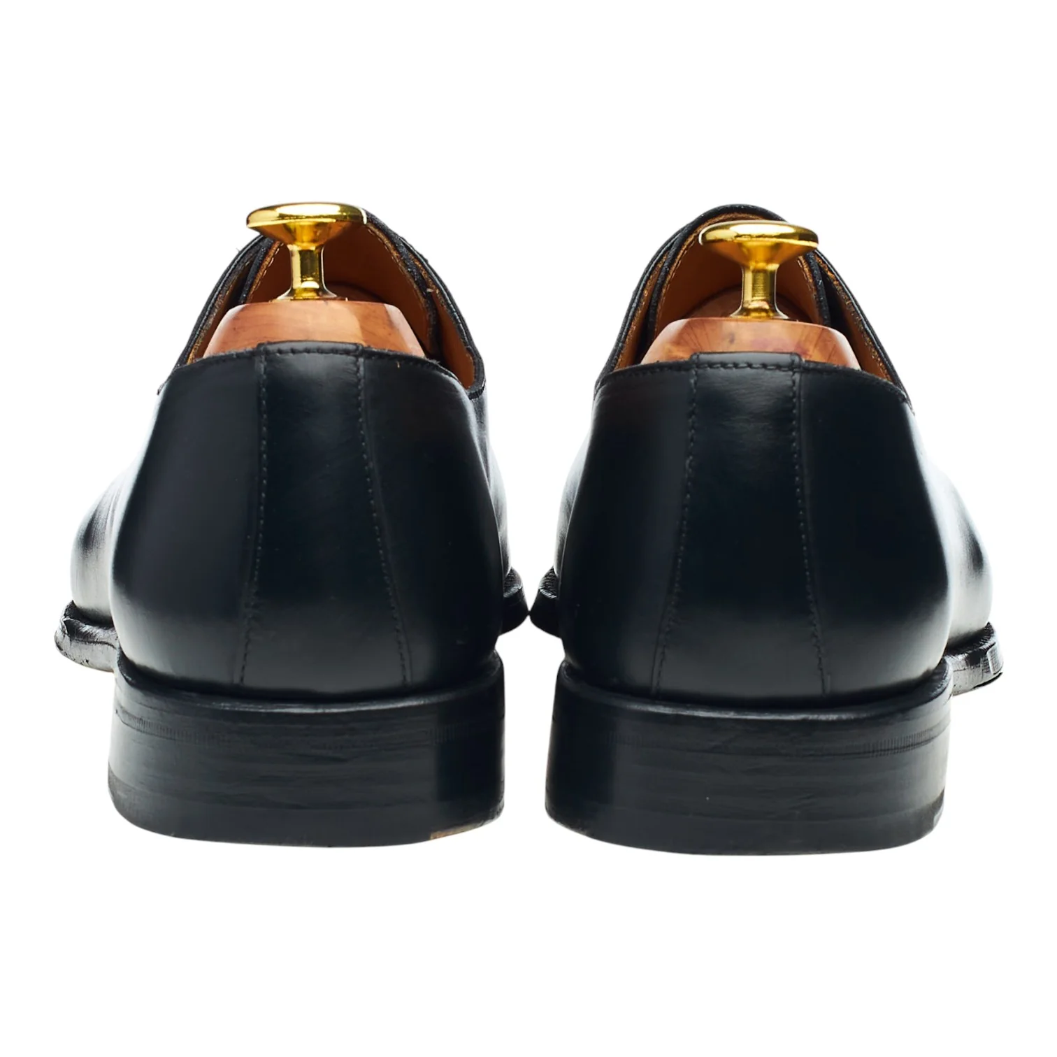 Black Leather Wholecut Oxford UK 8.5 - Image 4