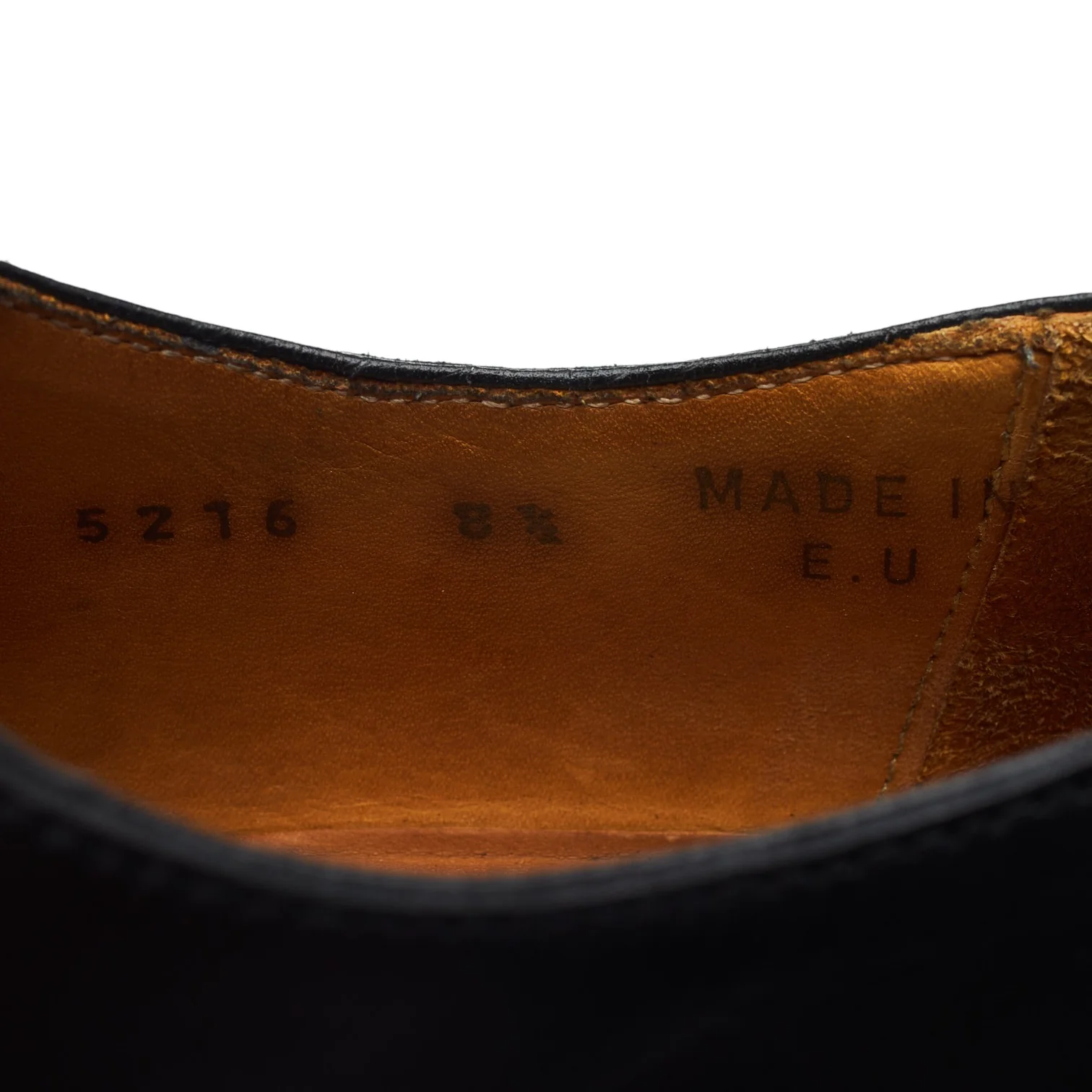 Black Leather Wholecut Oxford UK 8.5 - Image 7