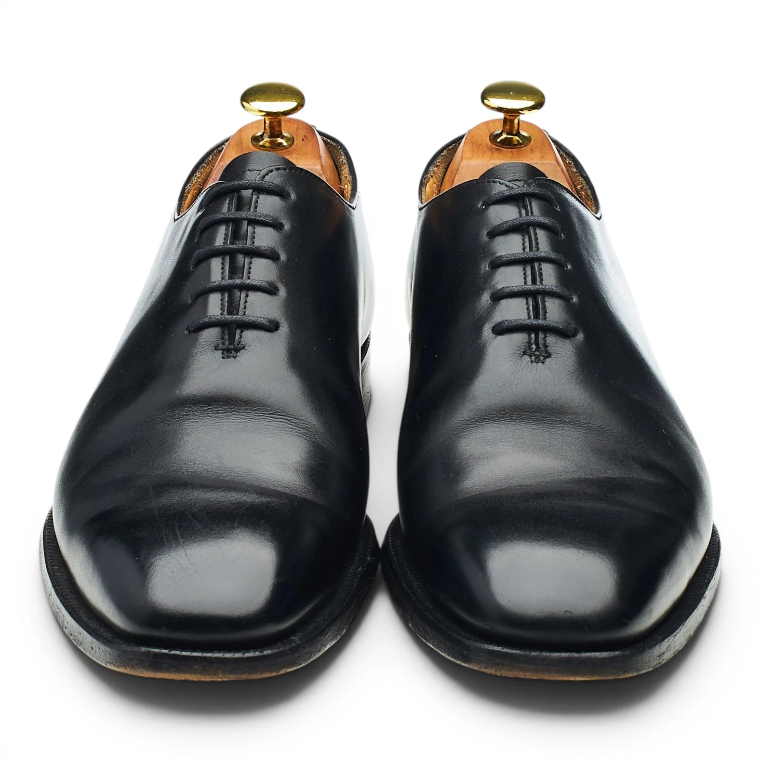 Black Leather Wholecut Oxford UK 8.5 F - Image 2