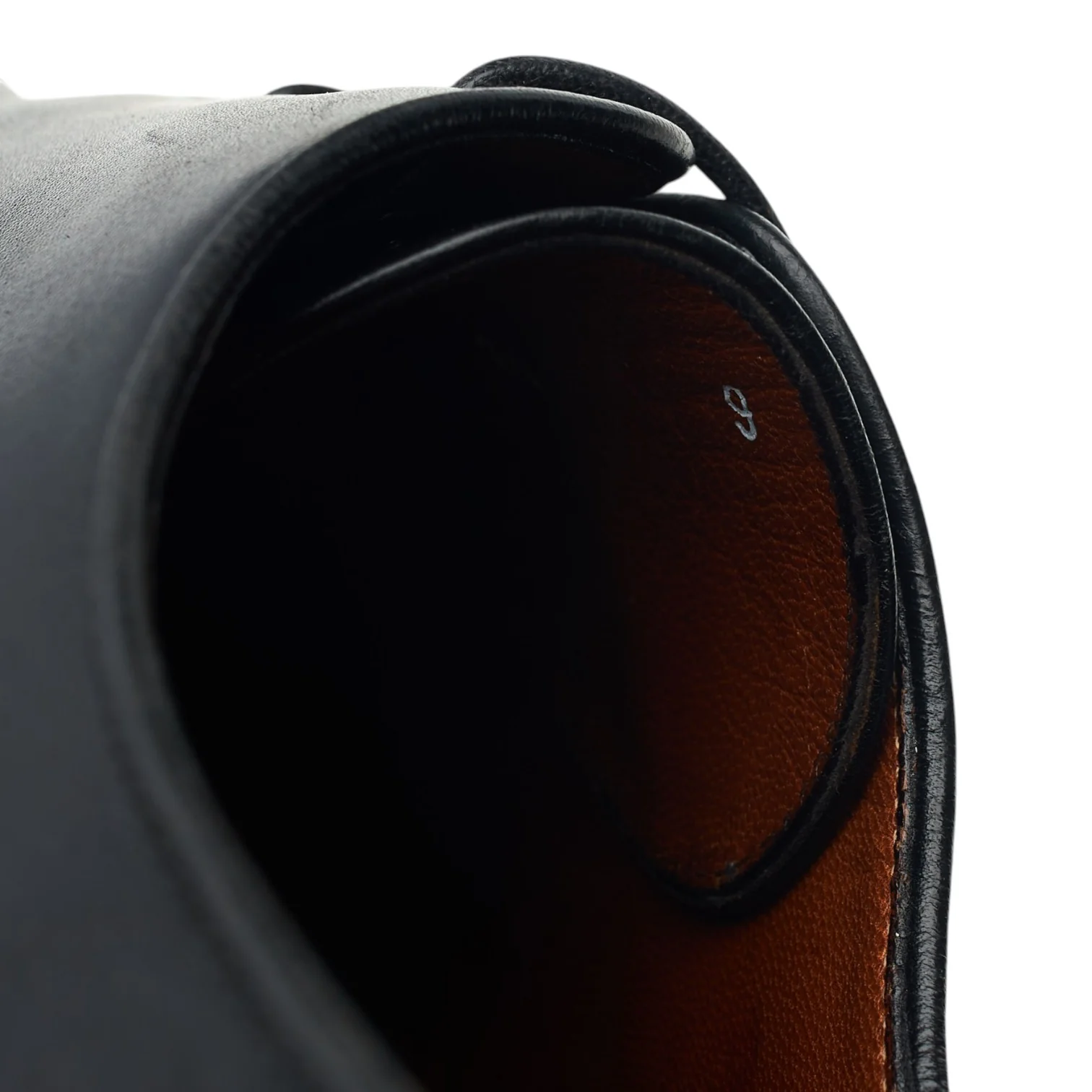 Black Leather Wholecut Oxford UK 9 - Image 7
