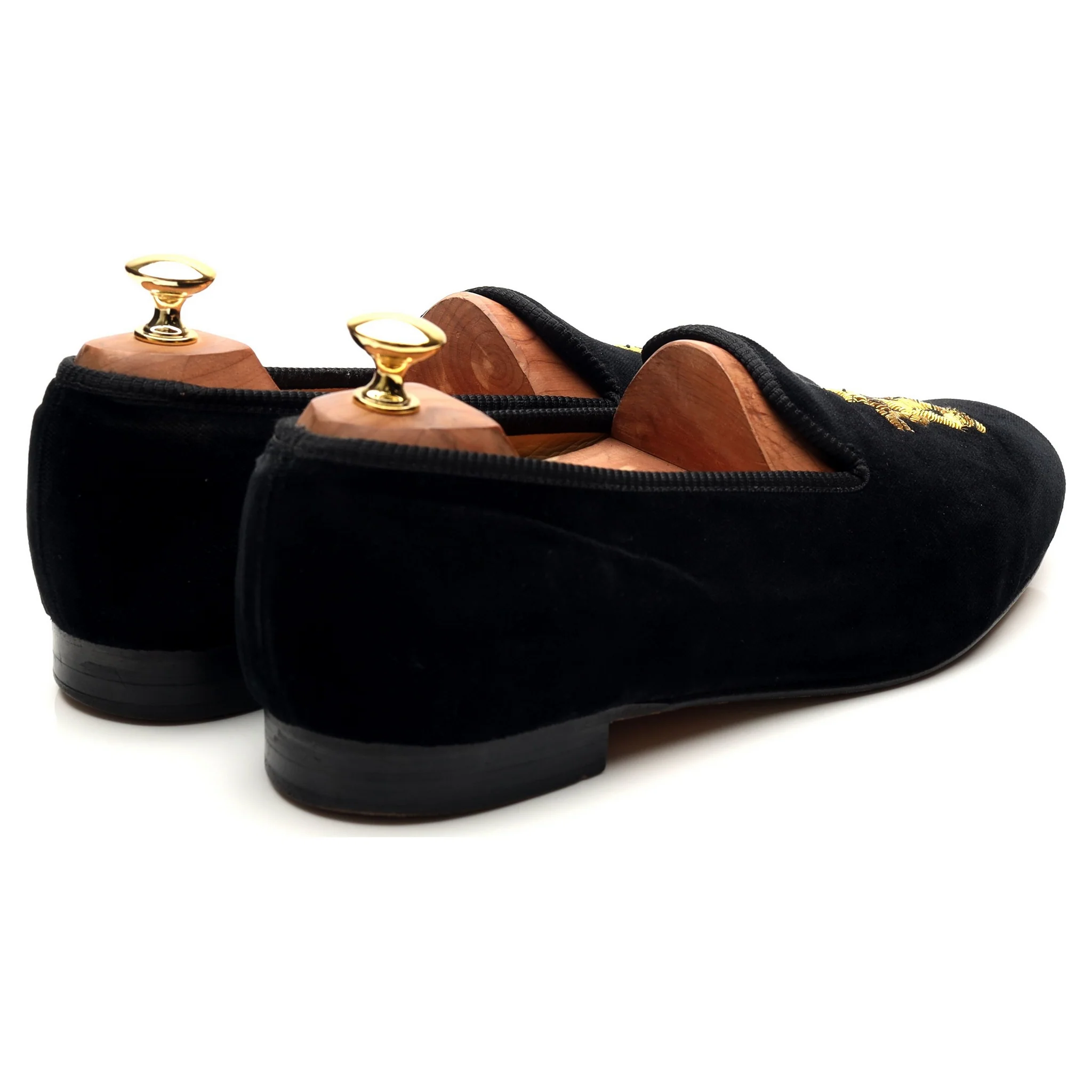 'Lion' Black Velvet Slippers UK 10.5 - Image 5