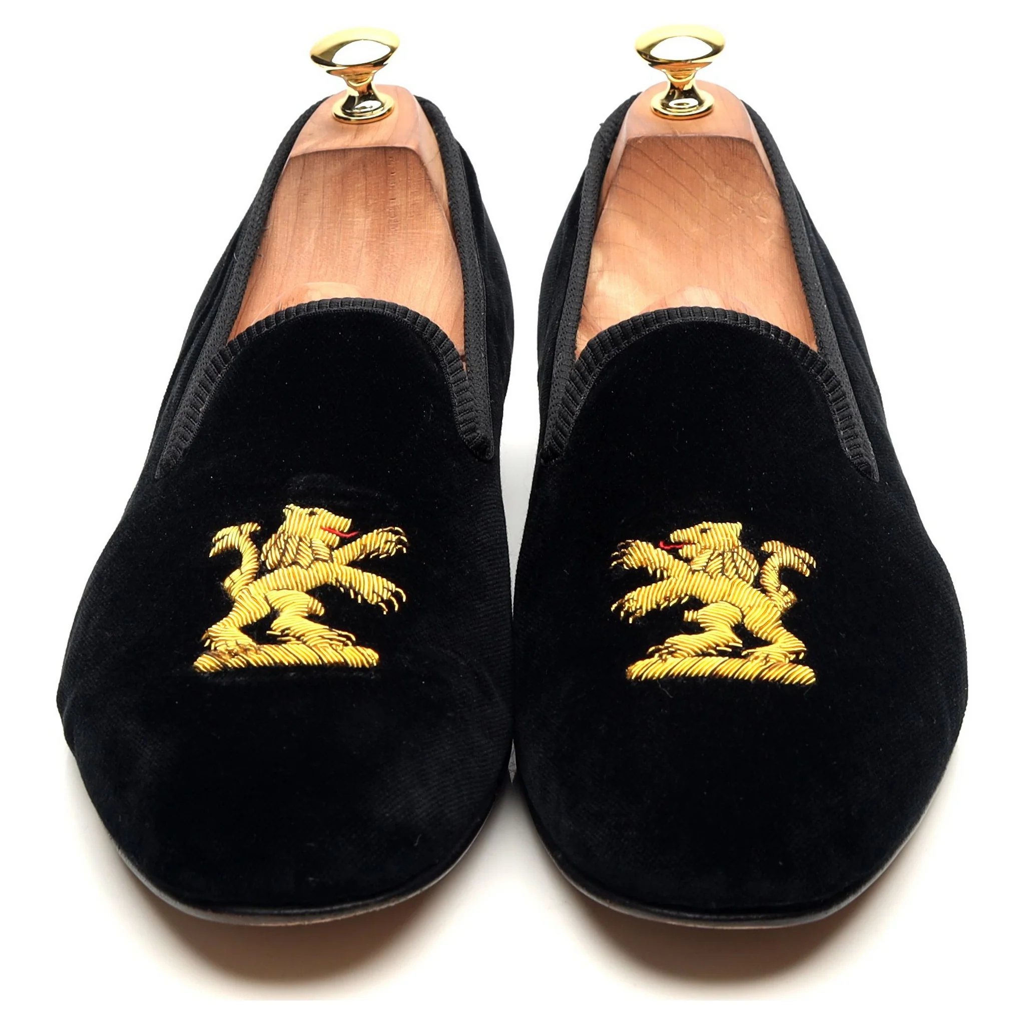 'Lion' Black Velvet Slippers UK 10.5 - Image 9