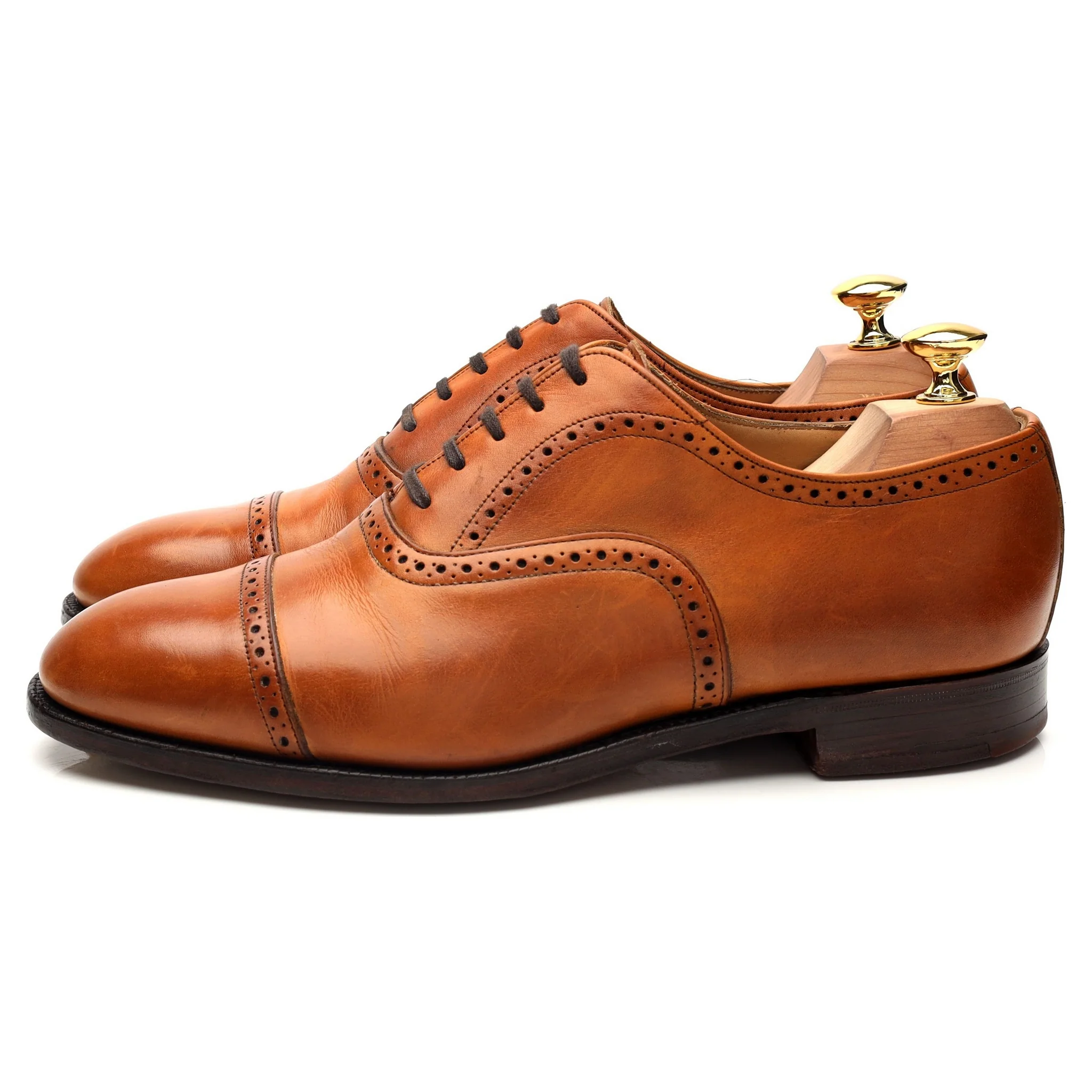 'Blenheim' Tan Brown Leather Oxford Brogues UK 7 F - Image 3