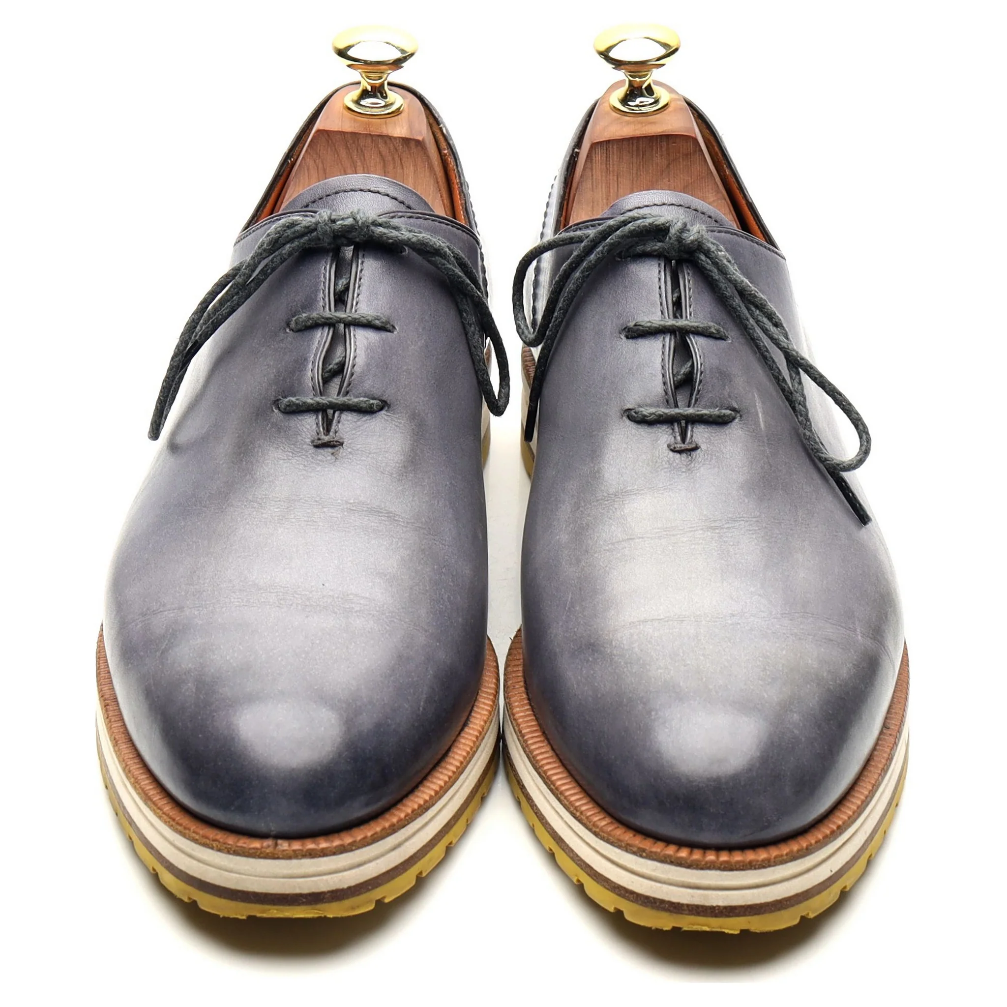 'Alessio' Blue Leather Wholecut Oxford UK 7 - Image 2