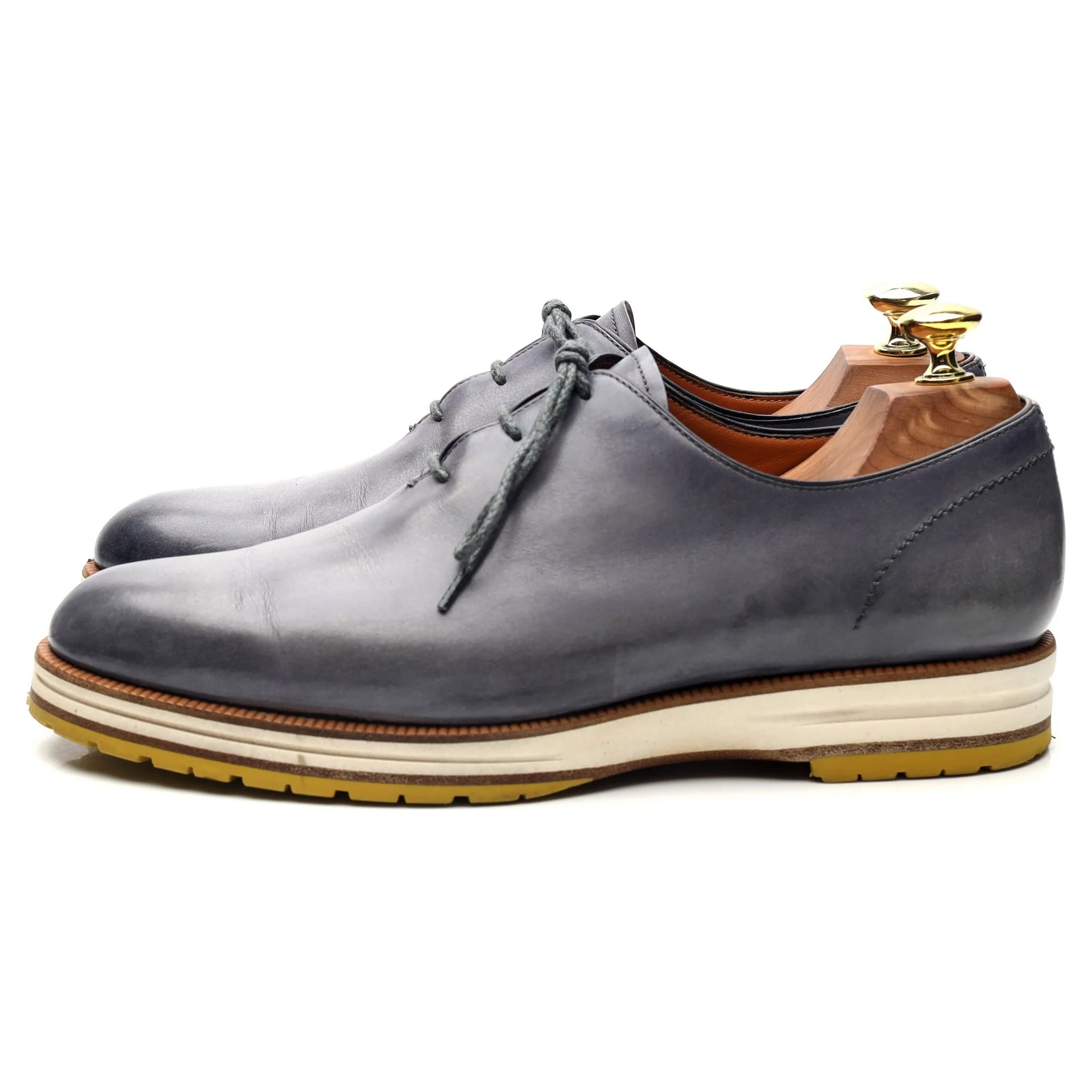 'Alessio' Blue Leather Wholecut Oxford UK 7 - Image 3