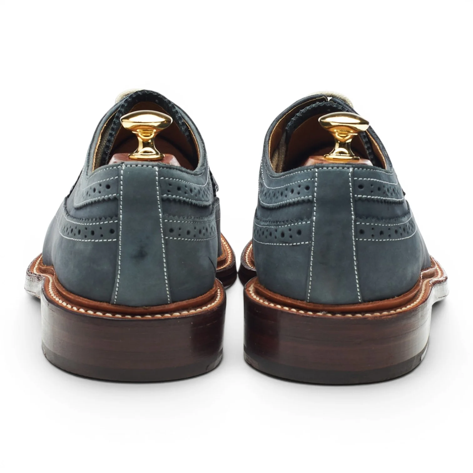 Blue Nubuck Derby Brogues UK 9 G - Image 4