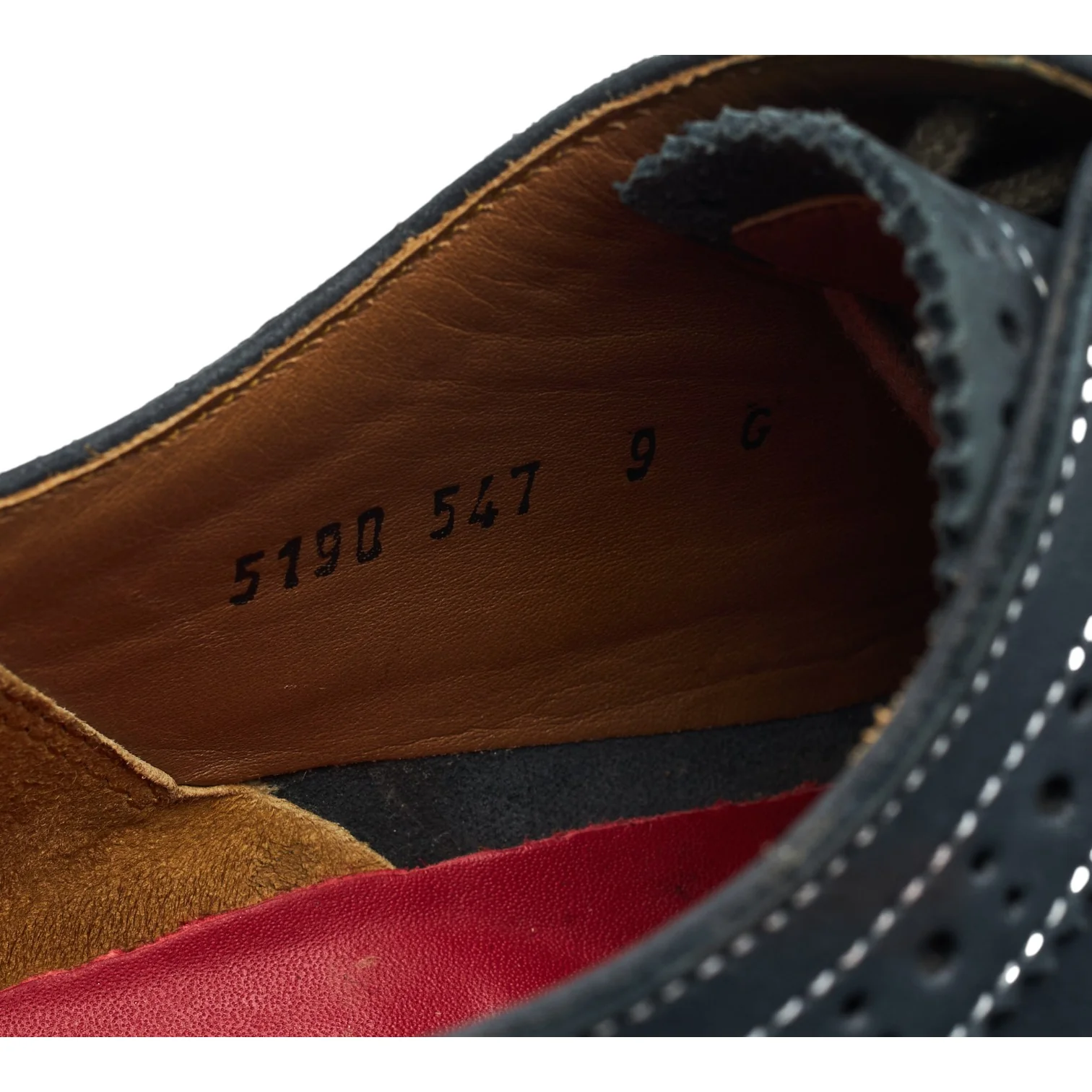 Blue Nubuck Derby Brogues UK 9 G - Image 7