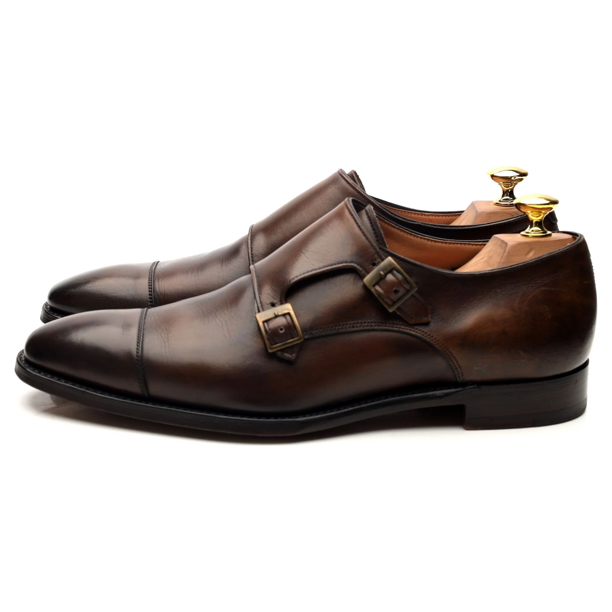 Bodileys 'Lyndon ll' Dark Brown Leather Double Monk Strap UK 8 F - Image 2