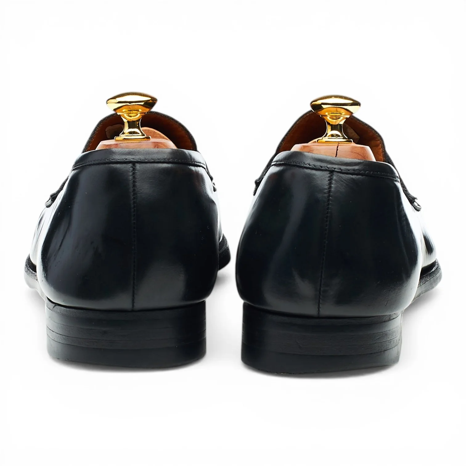 'Boston' Black Leather Loafers UK 12 E - Image 4