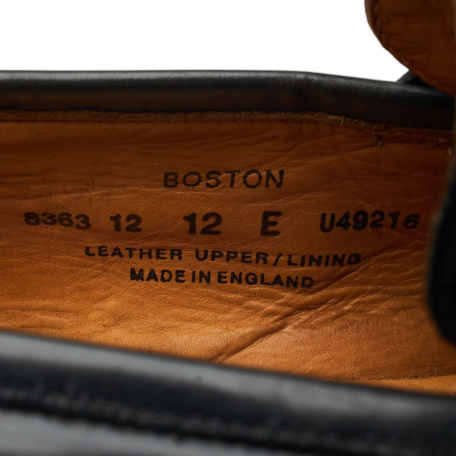'Boston' Black Leather Loafers UK 12 E - Image 7