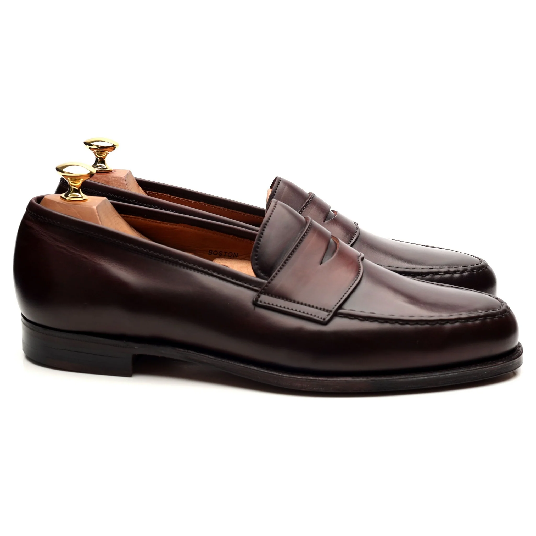 'Boston' Burgundy Leather Loafers UK 9.5 E - Image 6