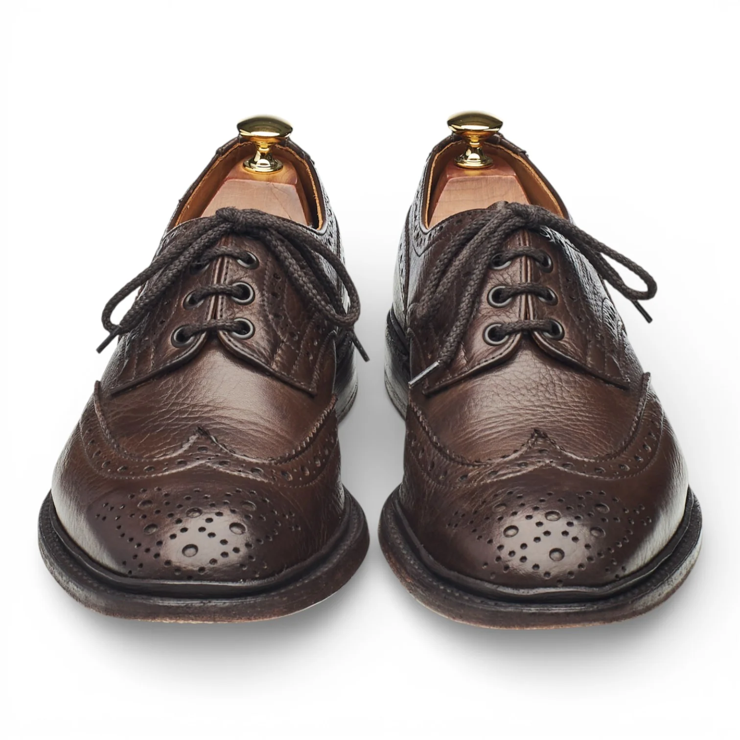 'Bourton' Dark Brown Grain Leather Derby Brogues UK 9 - Image 2