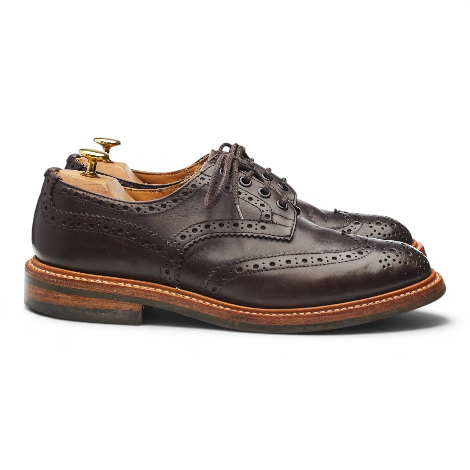 'Bourton' Dark Brown Leather Derby Brogues UK 8