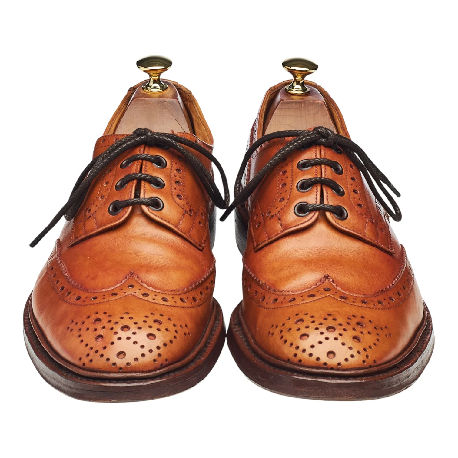 Vintage 'Bourton' Tan Brown Leather Derby Brogues UK 9 - Image 2
