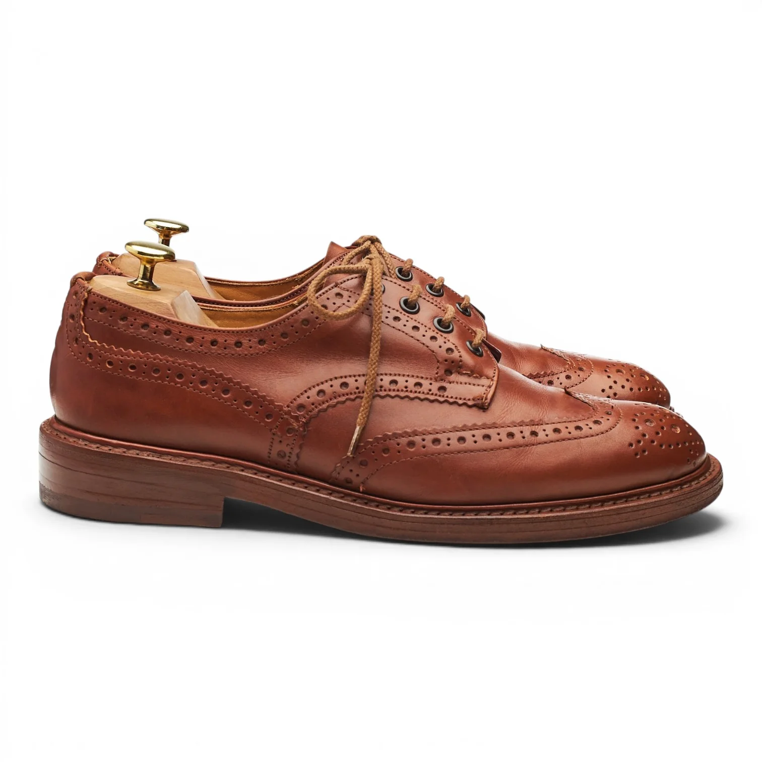'Bourton' Tan Brown Leather Derby Brogues UK 8