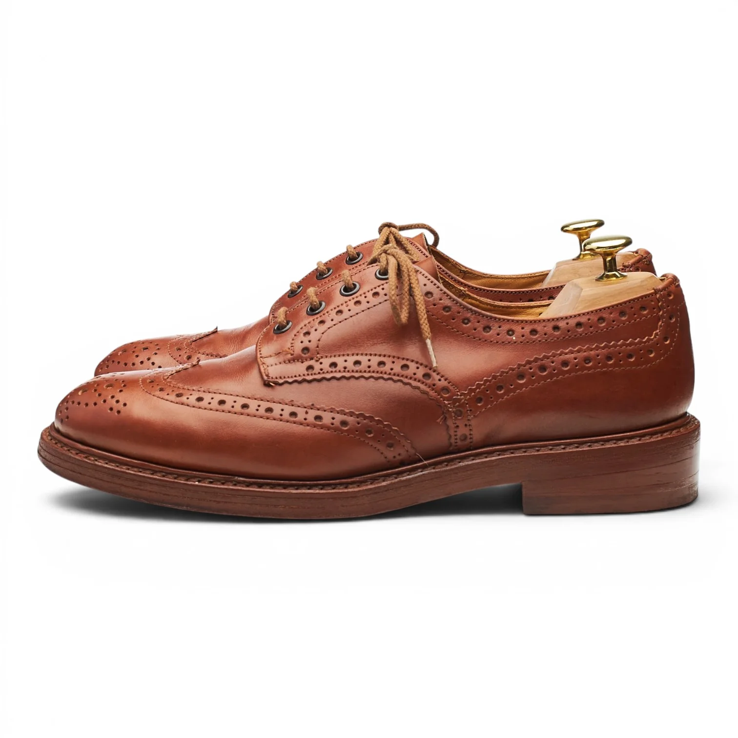 'Bourton' Tan Brown Leather Derby Brogues UK 8 - Image 3