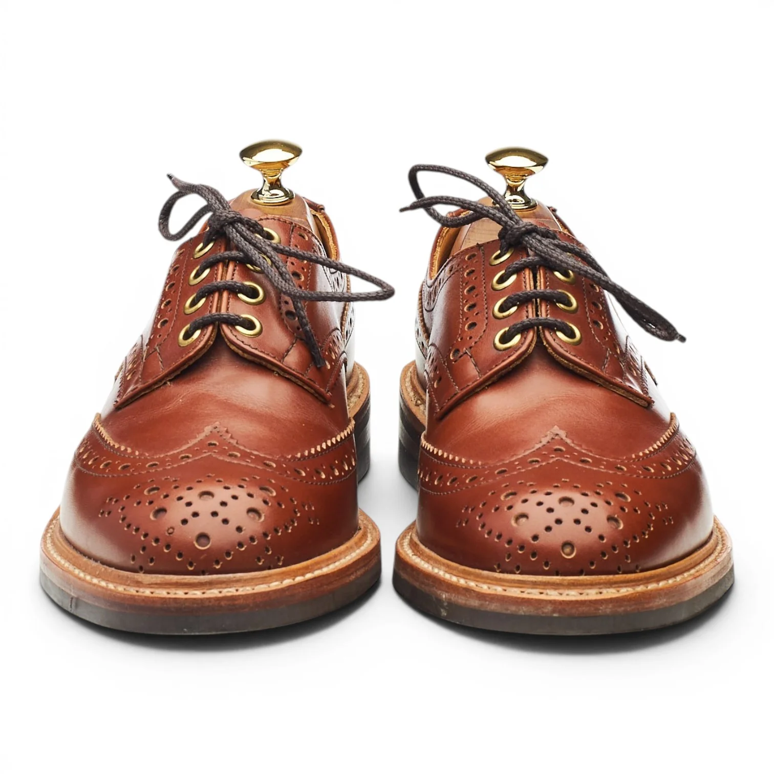 'Bourton' Tan Brown Leather Derby Brogues UK 6 - Image 2