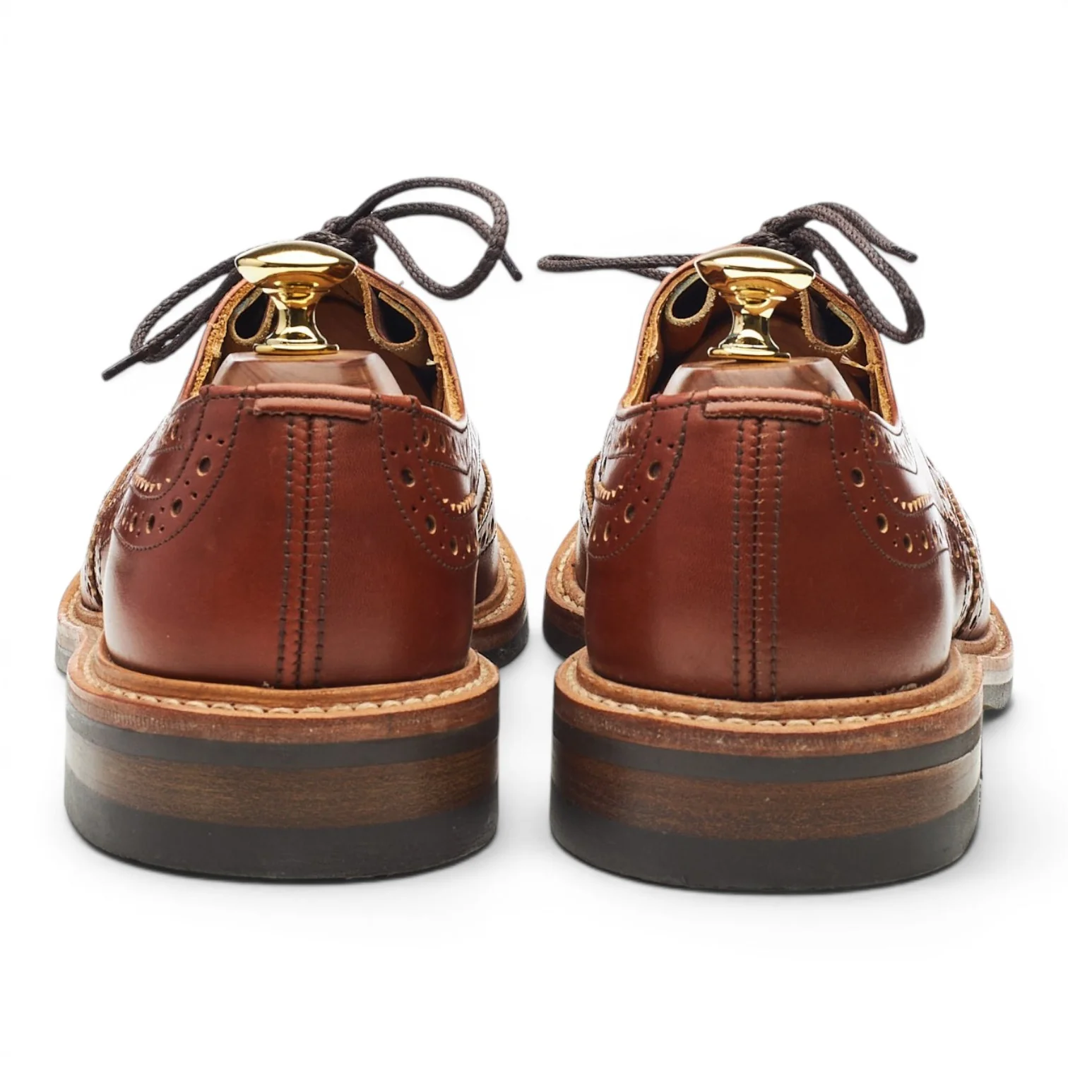 'Bourton' Tan Brown Leather Derby Brogues UK 6 - Image 4
