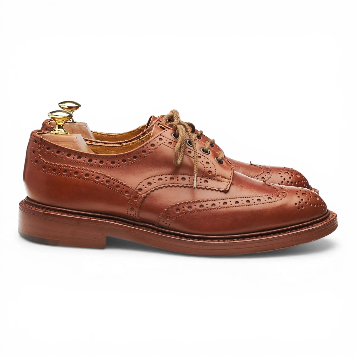 'Bourton' Tan Brown Leather Derby Brogues UK 7
