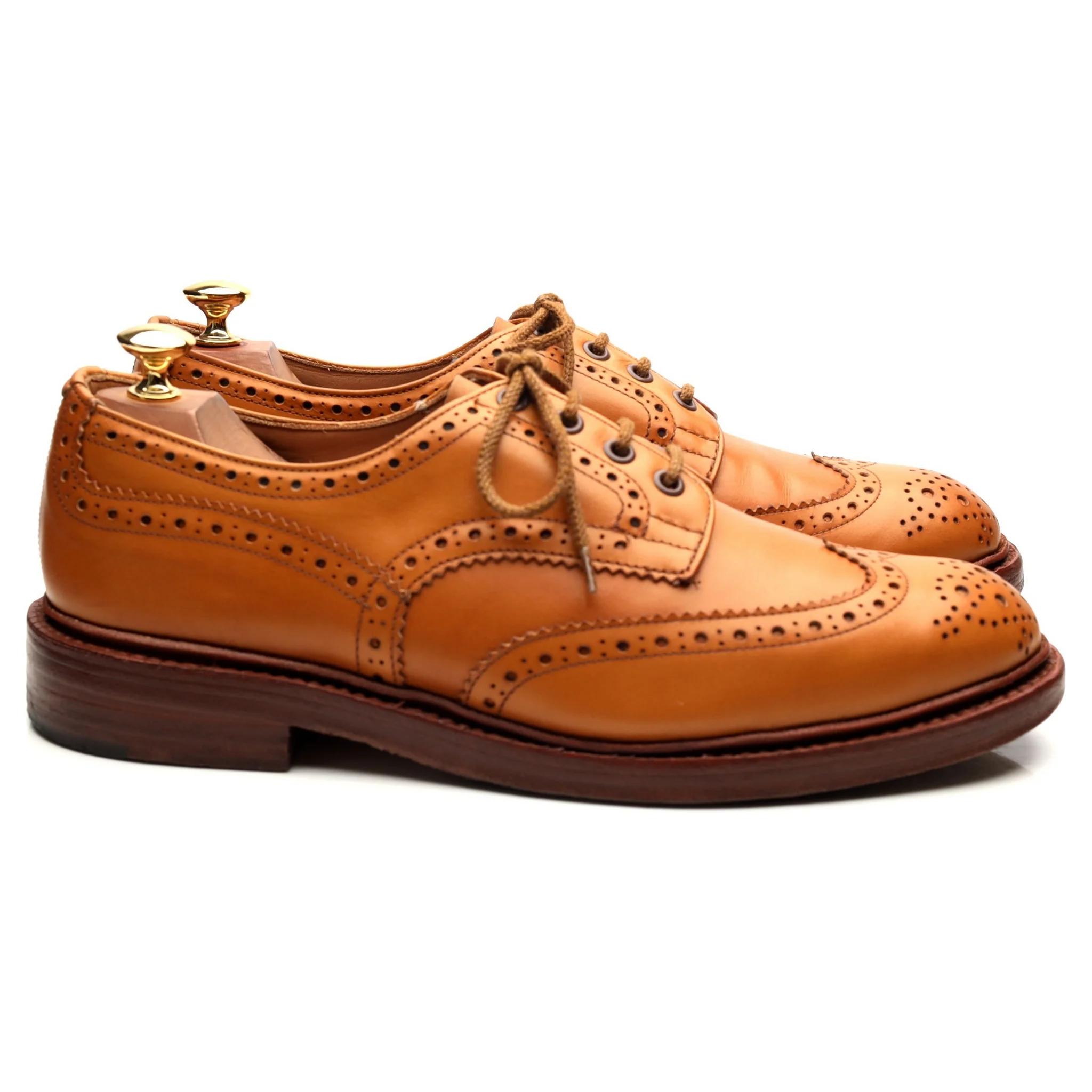 'Bourton' Tan Brown Leather Derby Brogues UK 9.5 - Image 6