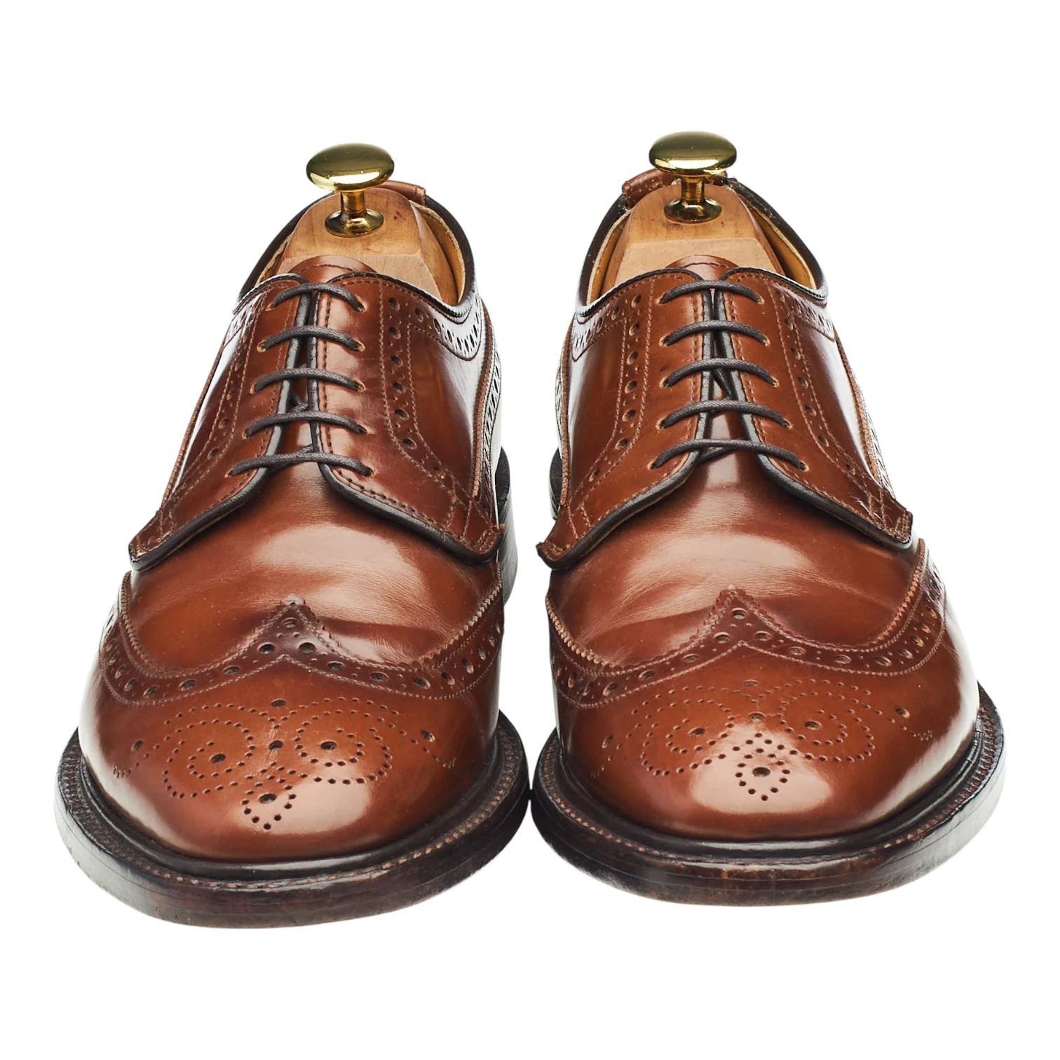 'Braemar' Tan Brown Leather Derby Brogue UK 8 F - Image 2