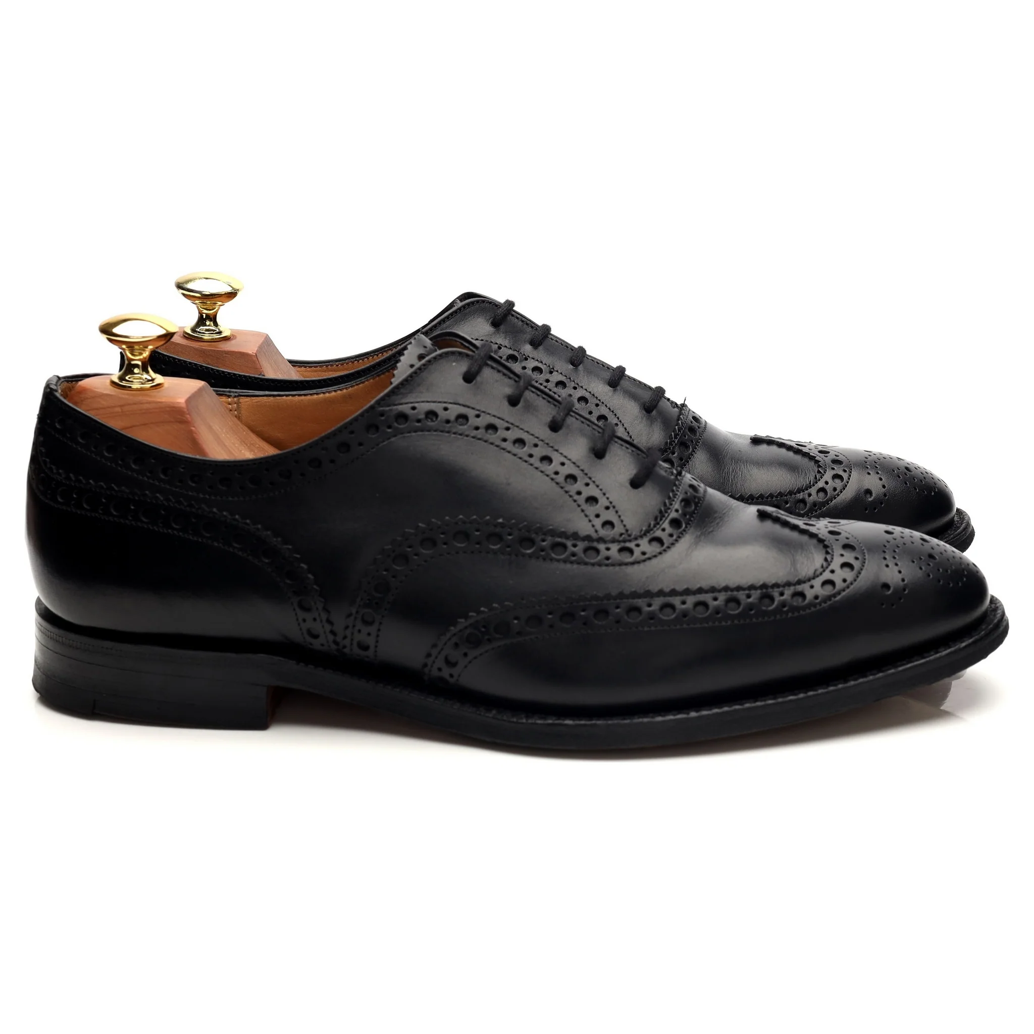 'Brisbane' Black Leather Oxford Brogues UK 8.5 G