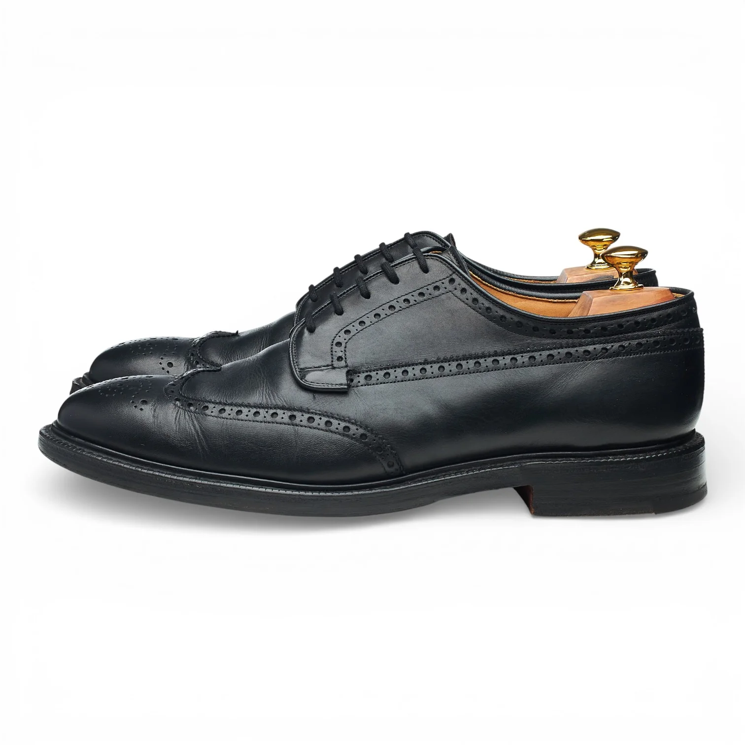'Brookland' Black Leather Derby Brogues UK 11 F - Image 3