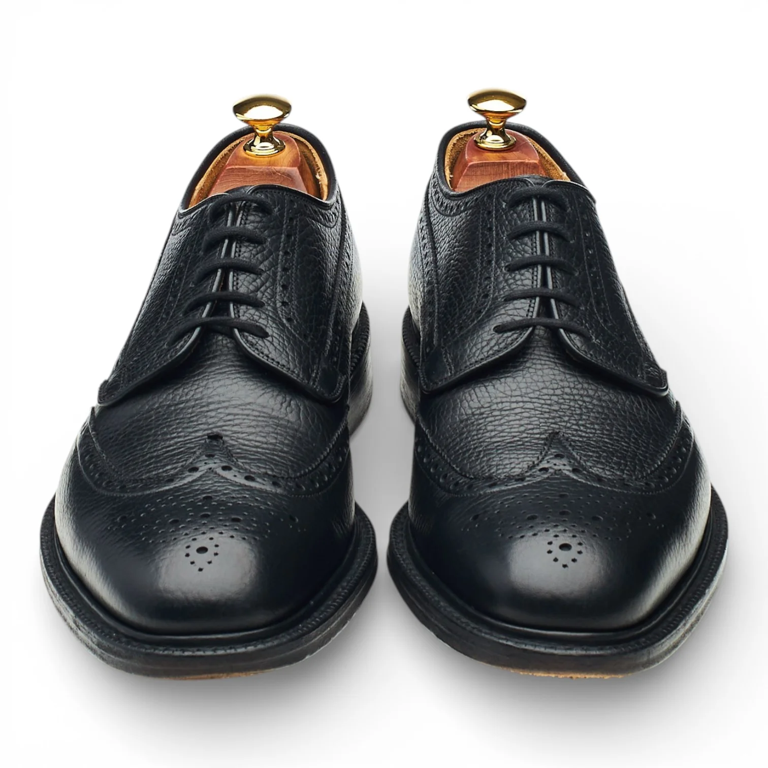 'Brookland' Black Grain Leather Derby Brogues UK 9 F - Image 2