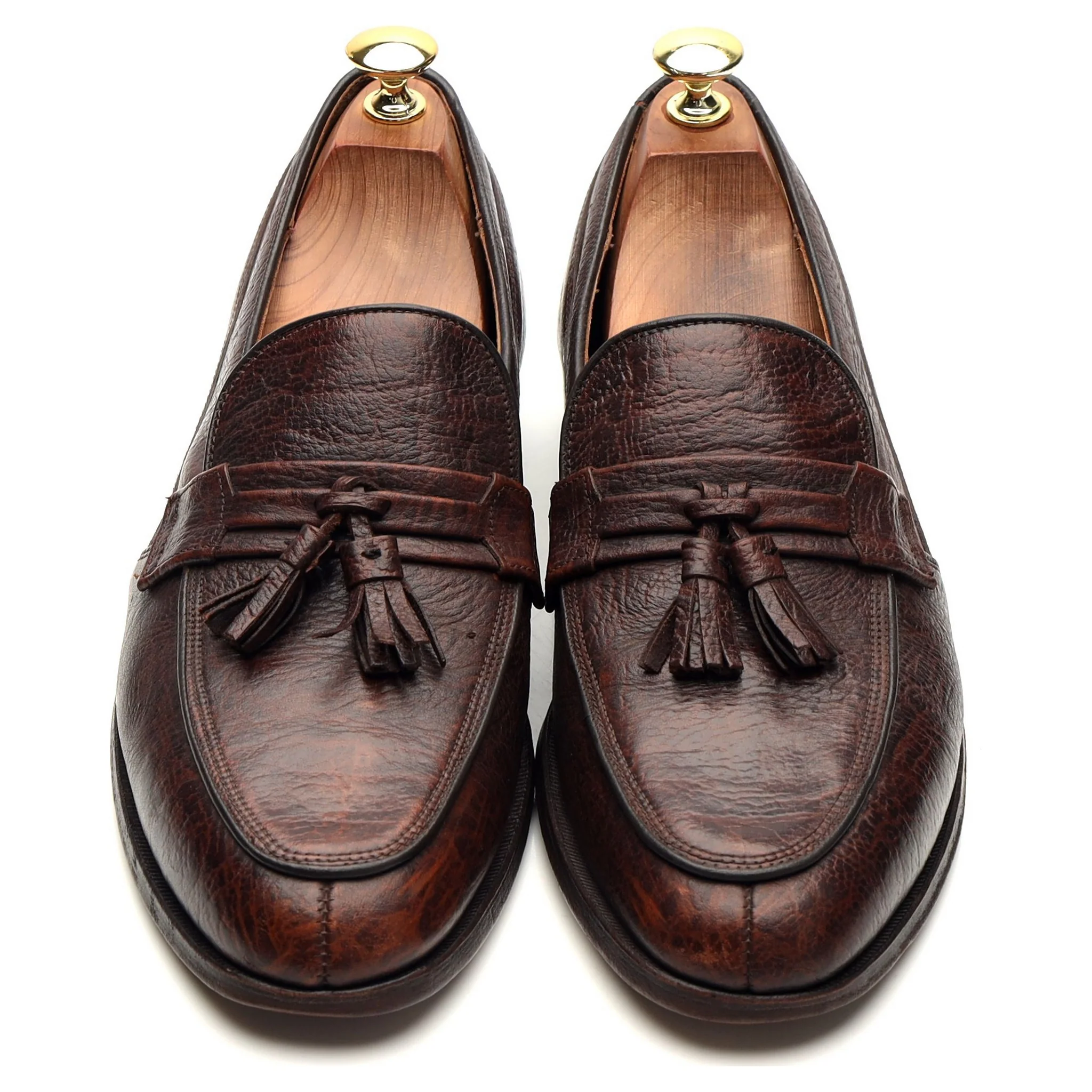 Brown Antelope Leather Tassel Loafers UK 8 US 9 D - Image 2