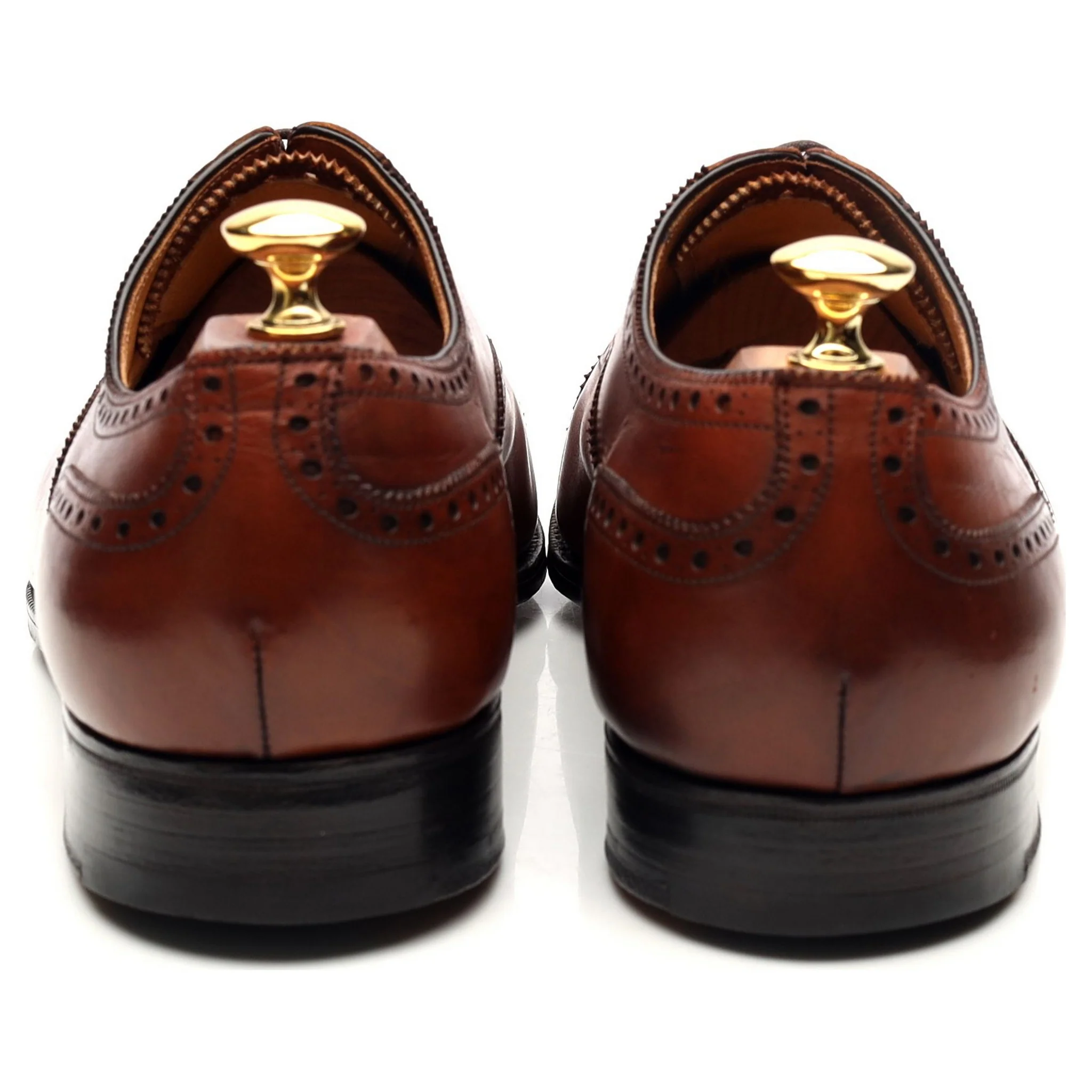 'Cadogan' Tan Brown Leather Oxford Semi Brogues UK 9.5 F - Image 4