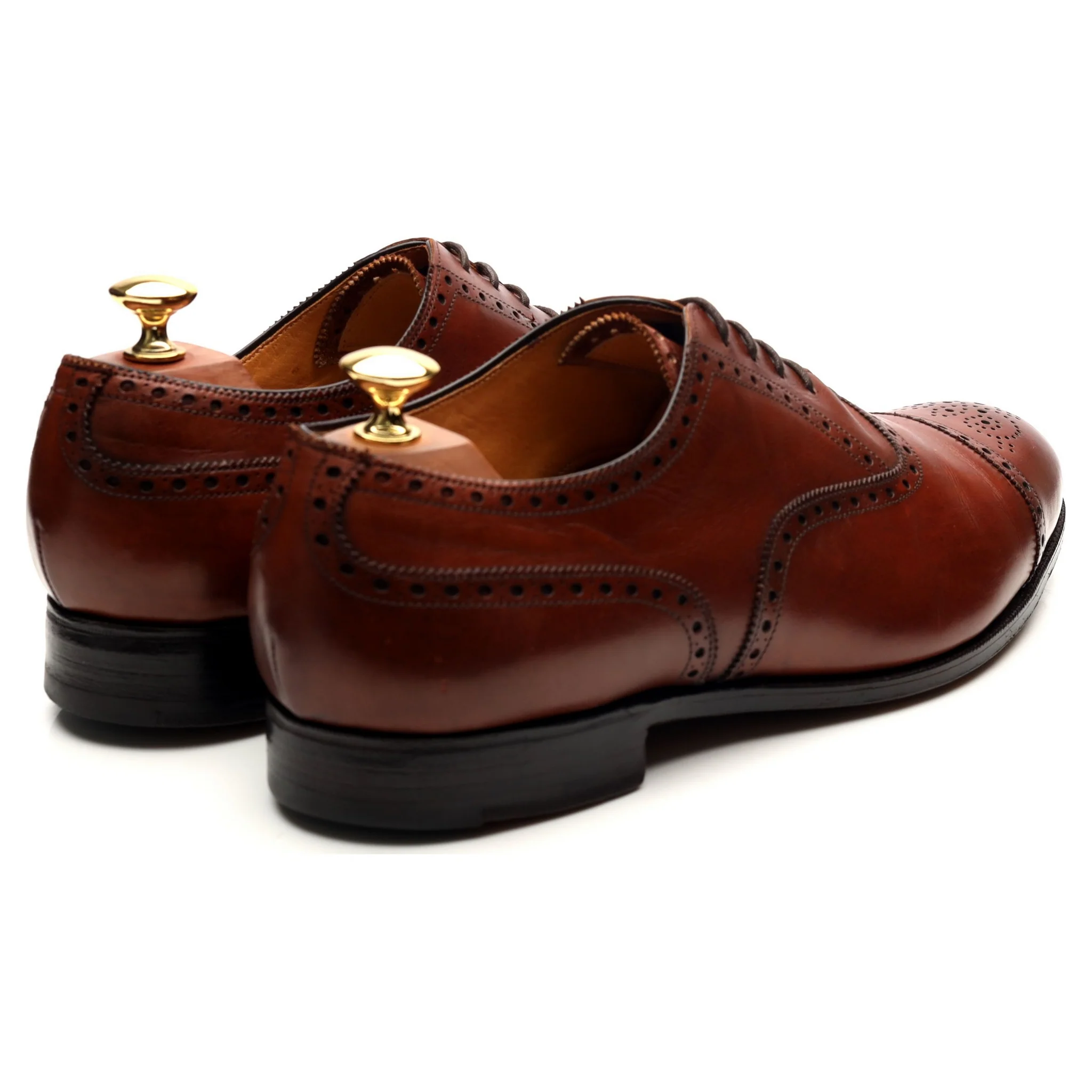 'Cadogan' Tan Brown Leather Oxford Semi Brogues UK 9.5 F - Image 5