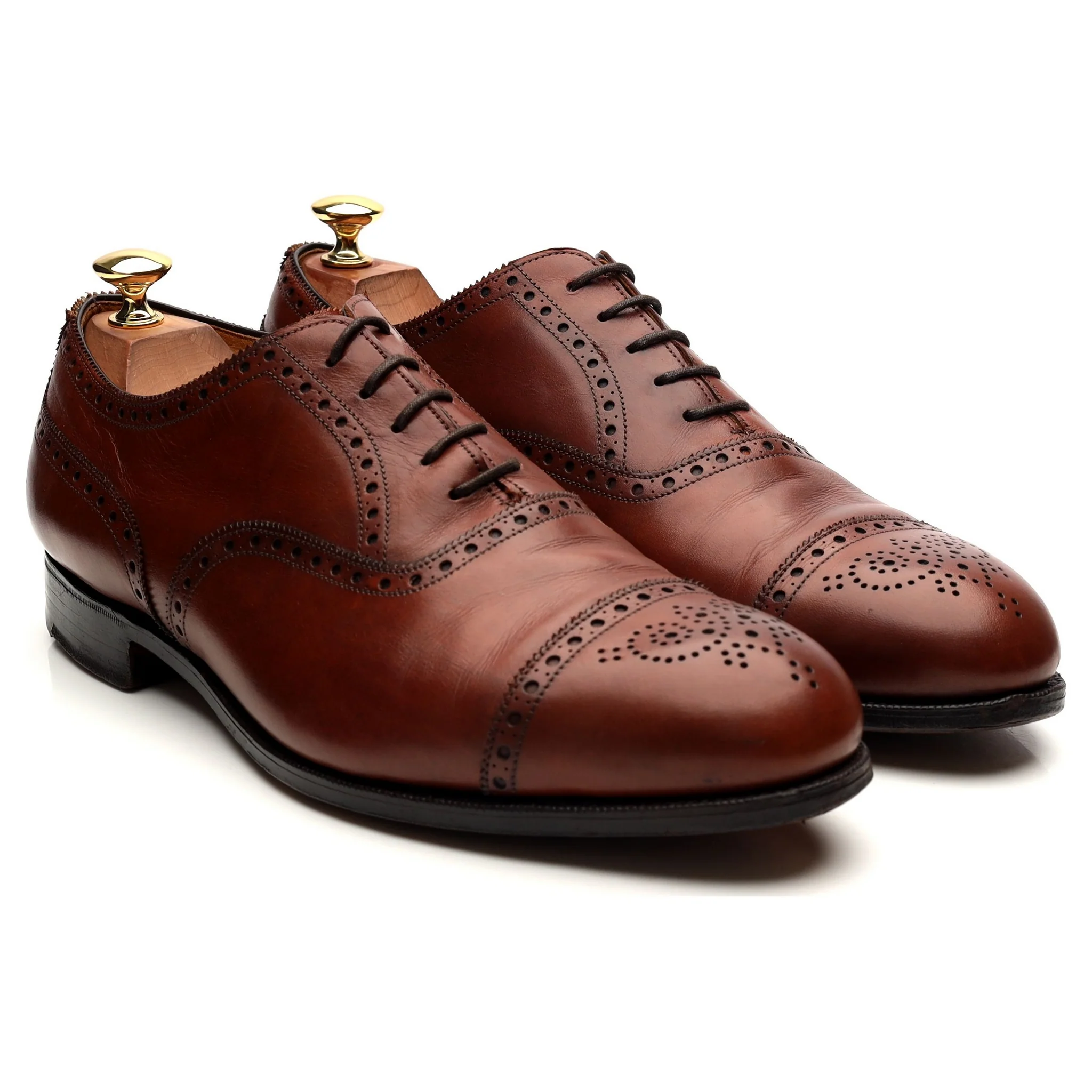 'Cadogan' Tan Brown Leather Oxford Semi Brogues UK 9.5 F - Image 7